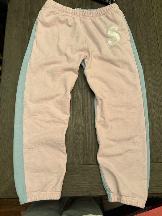 Supreme Supreme S Logo Split Sweatpant 'Light Pink' | Grailed