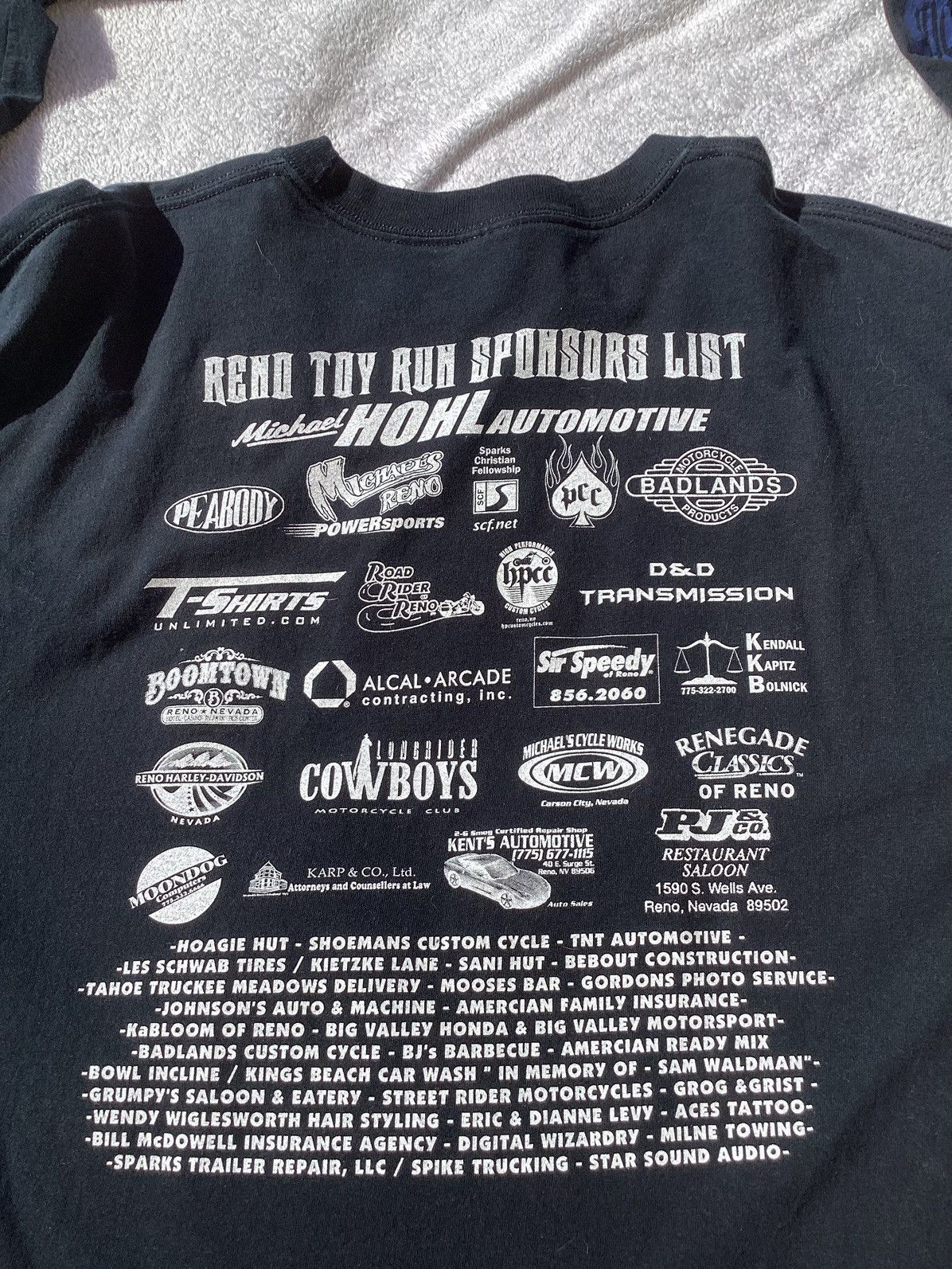 Gildan Vintage 2006 Reno toy run motorcycle flame LS 2-sided Tshirt Size US XL / EU 56 / 4 - 3 Thumbnail