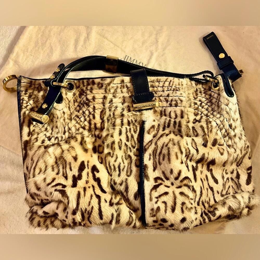 Jimmy Choo Jimmy Choo Large Alex Fur Satchel/ Leopard Size ONE SIZE - 2 Thumbnail