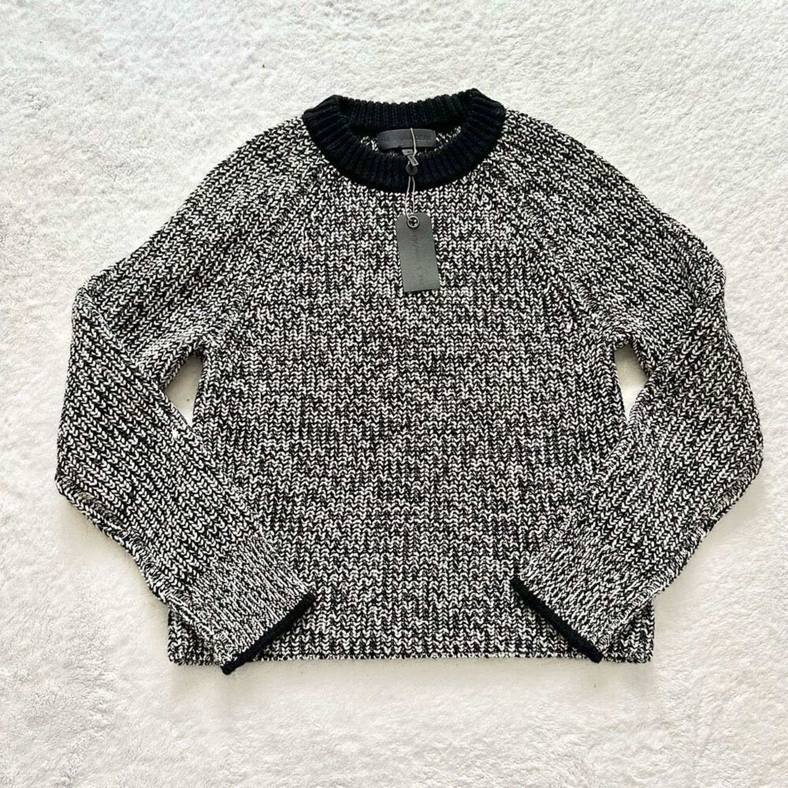 Rag & Bone Rag & Bone Black/White Karen Crew Neck Sweater - Size S Size S / US 4 / IT 40 - 6 Thumbnail
