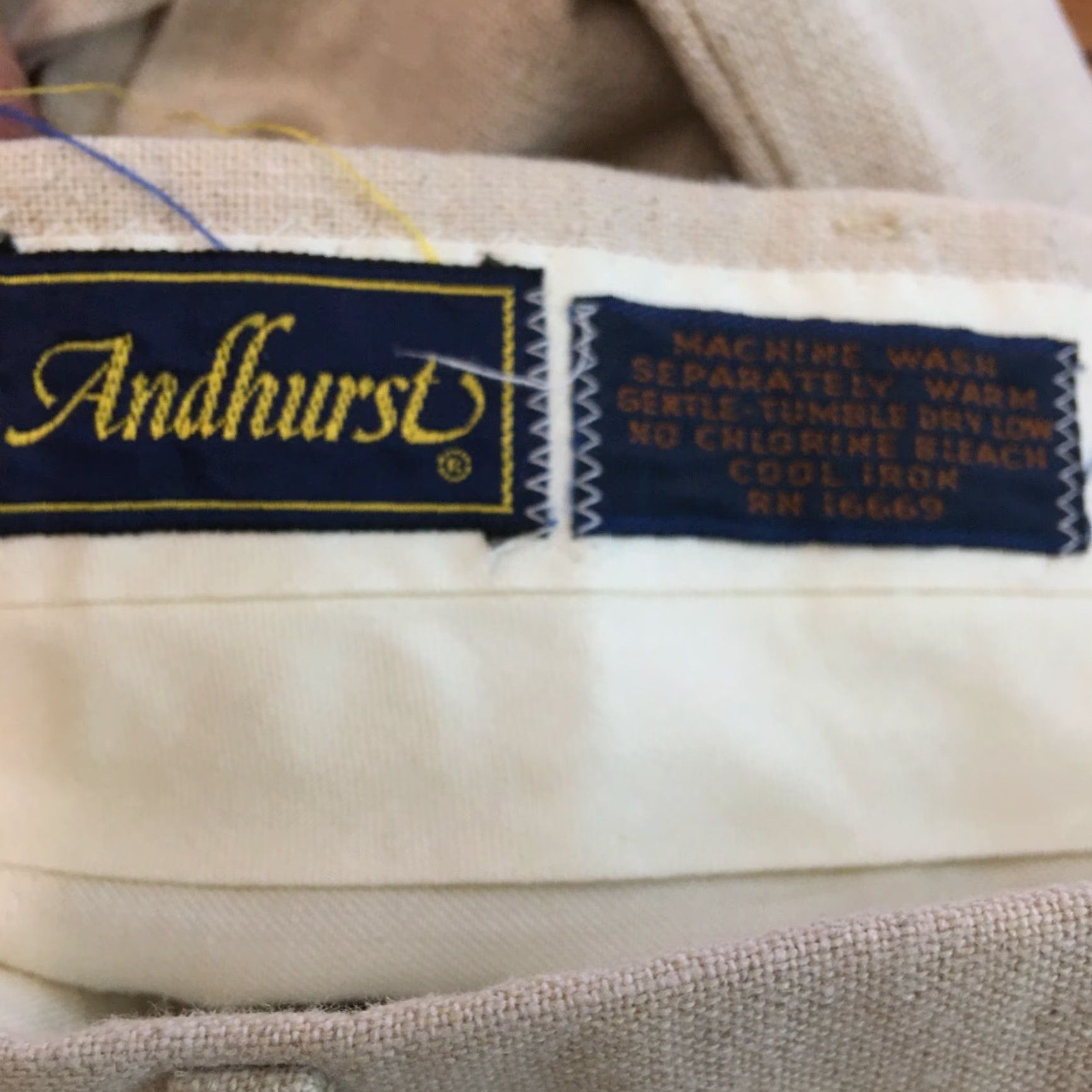 Vintage VINTAGE Andhurst Mens Casual Regular Pleated Beige Straight Dress pants 34X33 Size US 34 / EU 50 - 6 Thumbnail