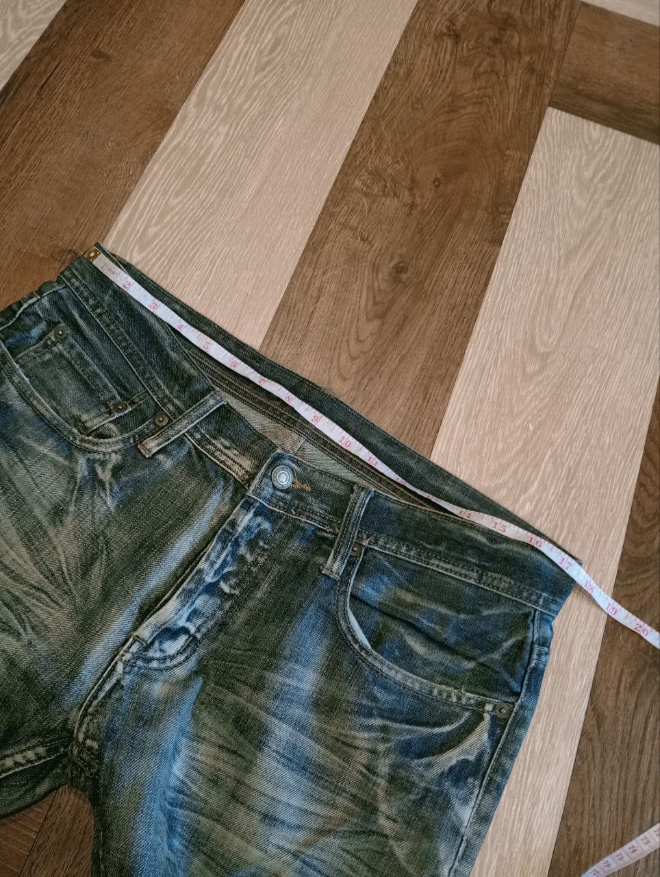 If Six Was Nine VINTAGE EDGE RUPERT JAPAN DISTRESSED LOOK JEANS Size US 35 - 12 Thumbnail