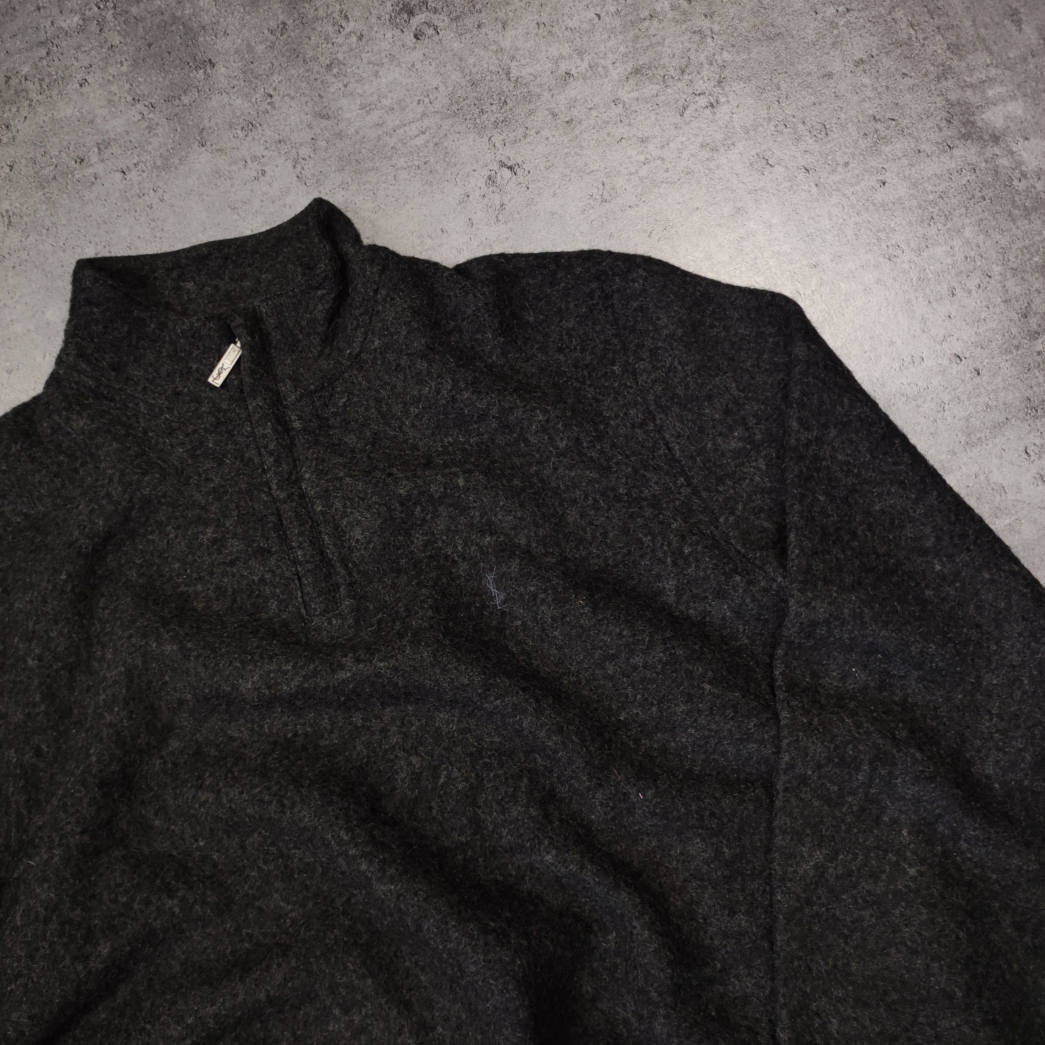Yves Saint Laurent RARE YSL Yves Saint Laurent Wool Small Logo Zip Fleece Size US L / EU 52-54 / 3 - 3 Thumbnail