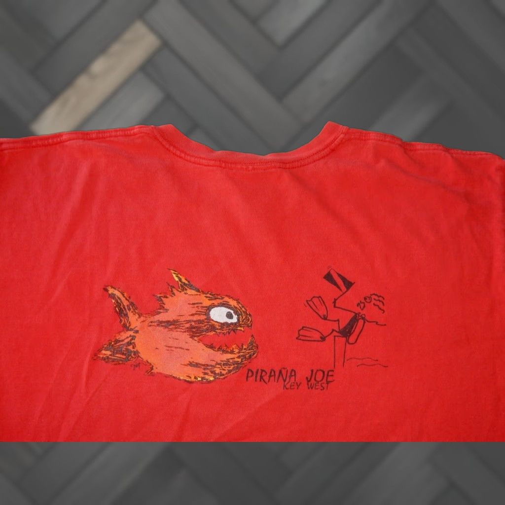 Vintage VINTAGE Pirana Joe Men's T Shirt Size L Short Sleeve Cotton Red Graphic Print Key West Size US L / EU 52-54 / 3 - 1 Thumbnail