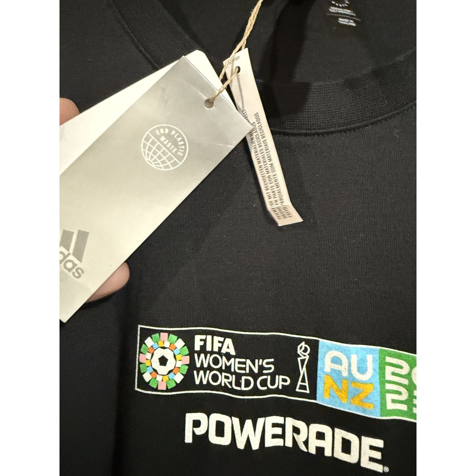 Adidas NWT FIFA Women’s World Cup 2023 Adidas Black Tee Sz L Size US L / EU 52-54 / 3 - 9 Thumbnail