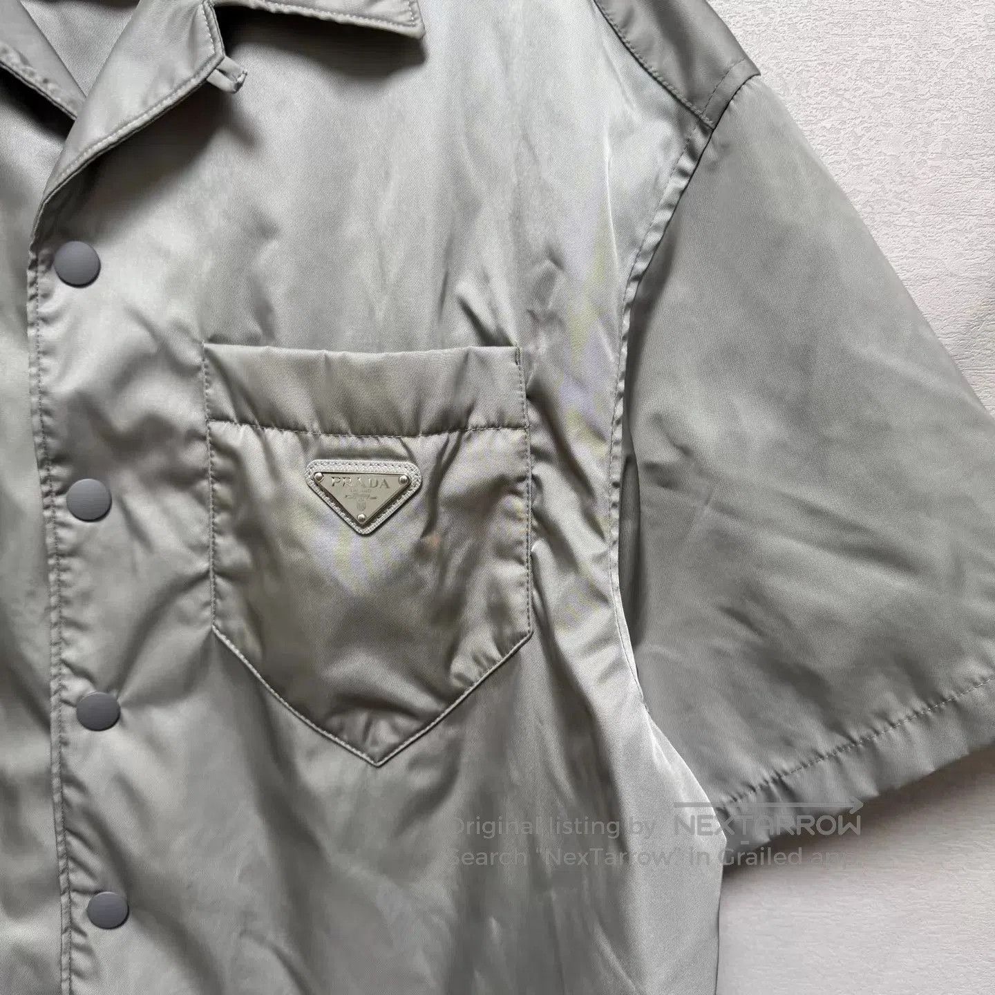 Prada Gray Short Sleeve Button-Up Shirt. Size US M / EU 48-50 / 2 - 5 Thumbnail