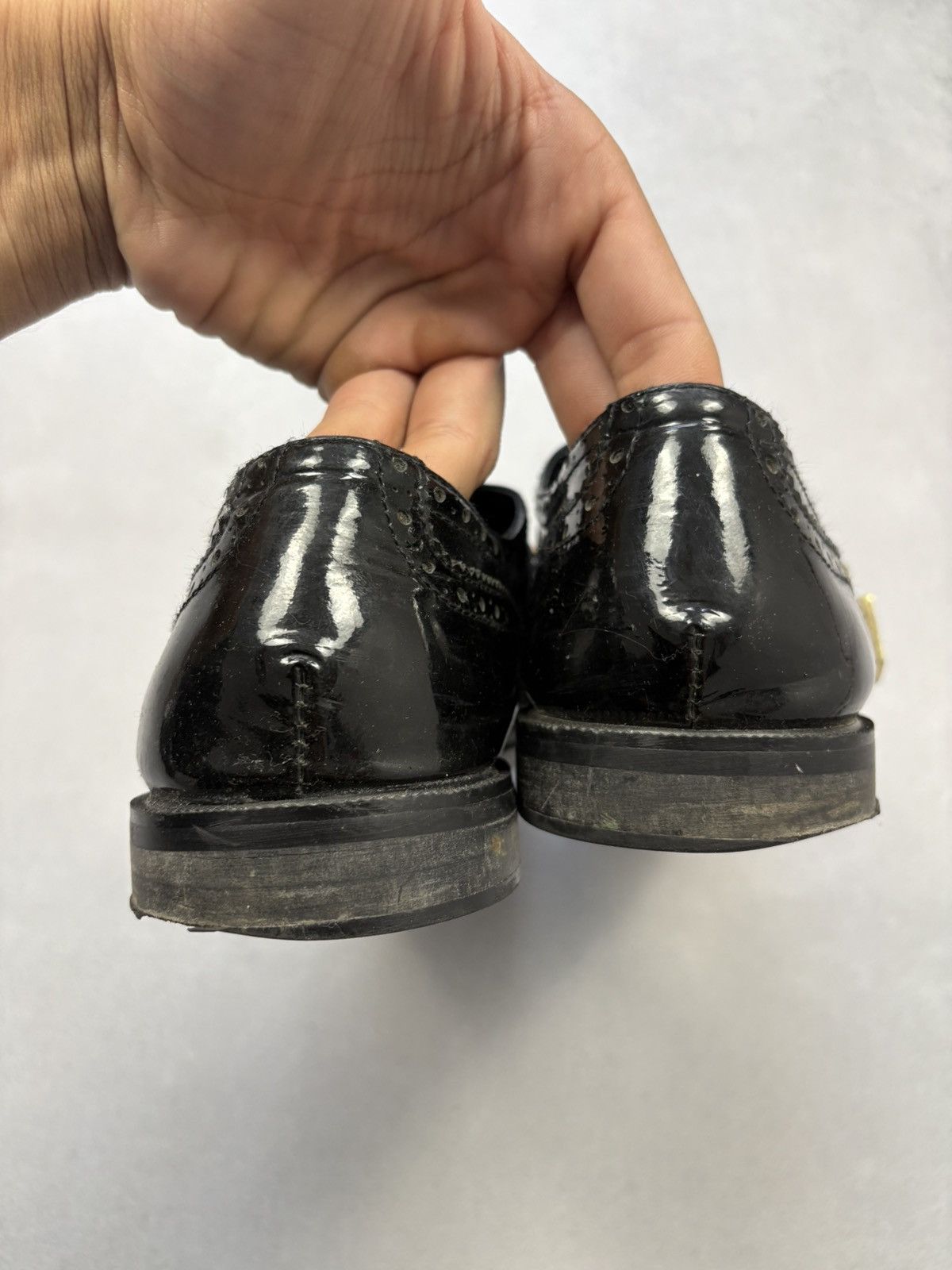 Versace Versace Vintage Black Patent Brogues Medusa Buckle Shoes 90s Size US 11 / EU 44 - 5 Thumbnail