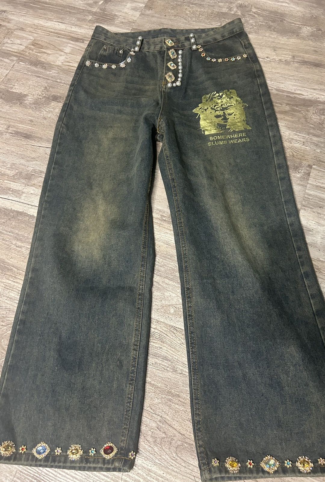 Japanese Brand Concho Rhinstone Denim Size US 36 / EU 52 - 2 Thumbnail