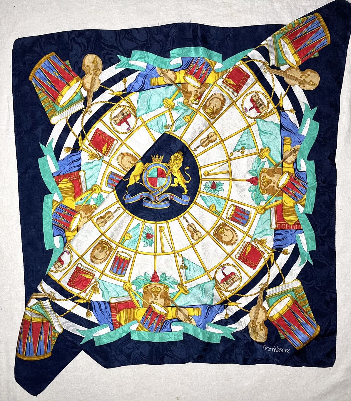 Versace × Vintage Gianni Versace jacquard art music silk scarf Size ONE SIZE - 2 Thumbnail