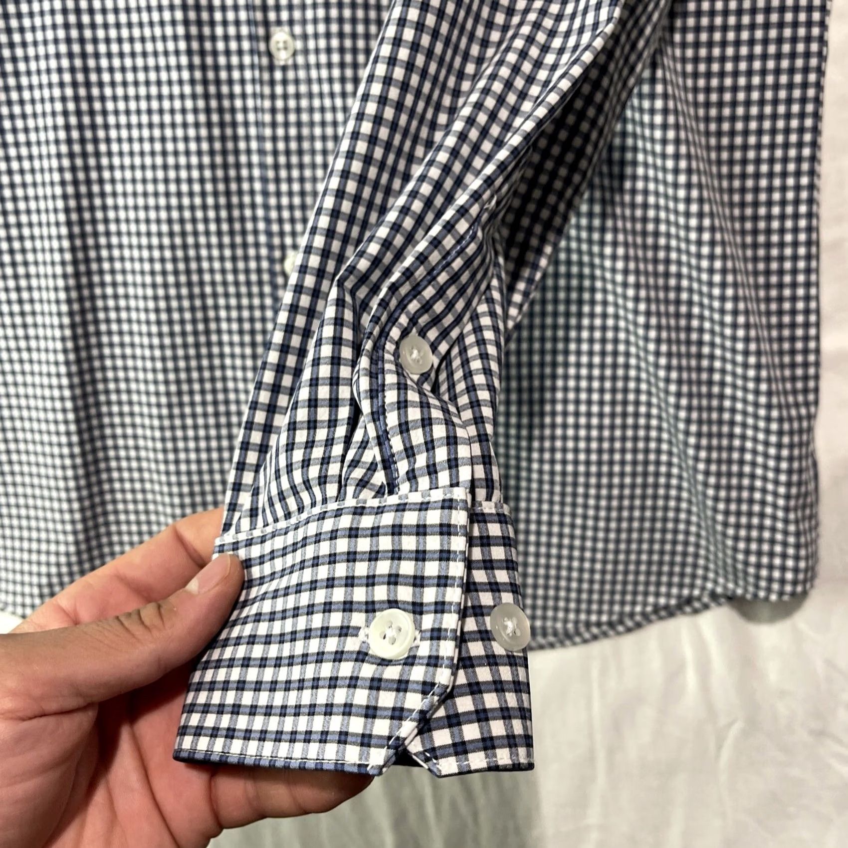 Mizzen+Main Mizzen+Main Shirt Mens XL Blue Button Cutaway Leeward Check Size US XL / EU 56 / 4 - 5 Thumbnail