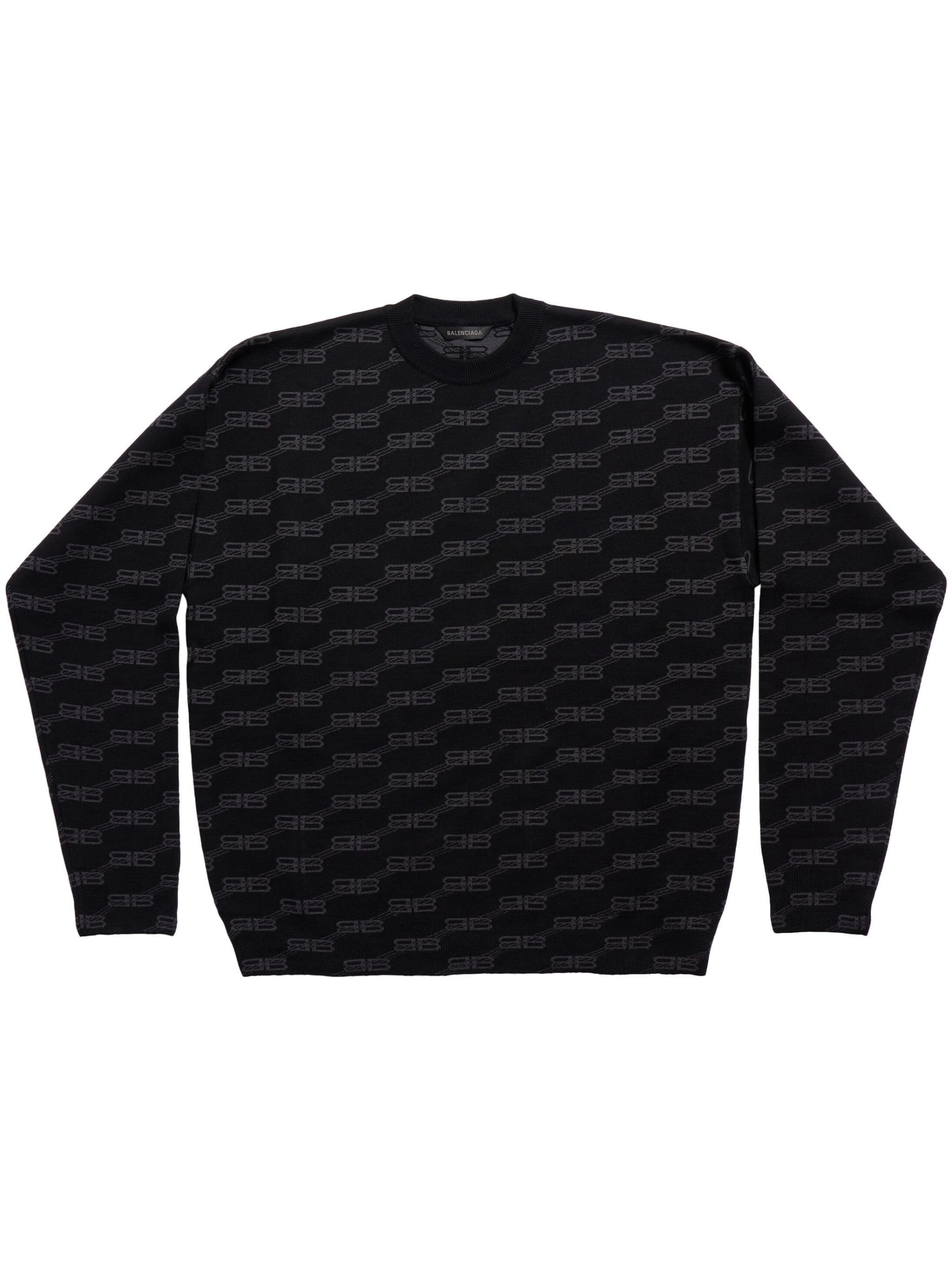 Balenciaga oc11z10624 BB Monogram Sweater in Black | Grailed