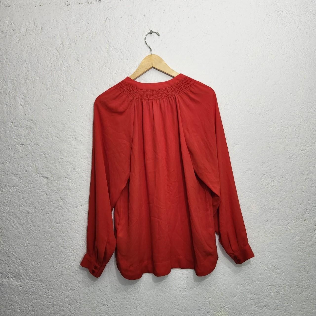 Whistles Whistles Red split neck long sleeve blouse Size M / US 6-8 / IT 42-44 - 2 Thumbnail