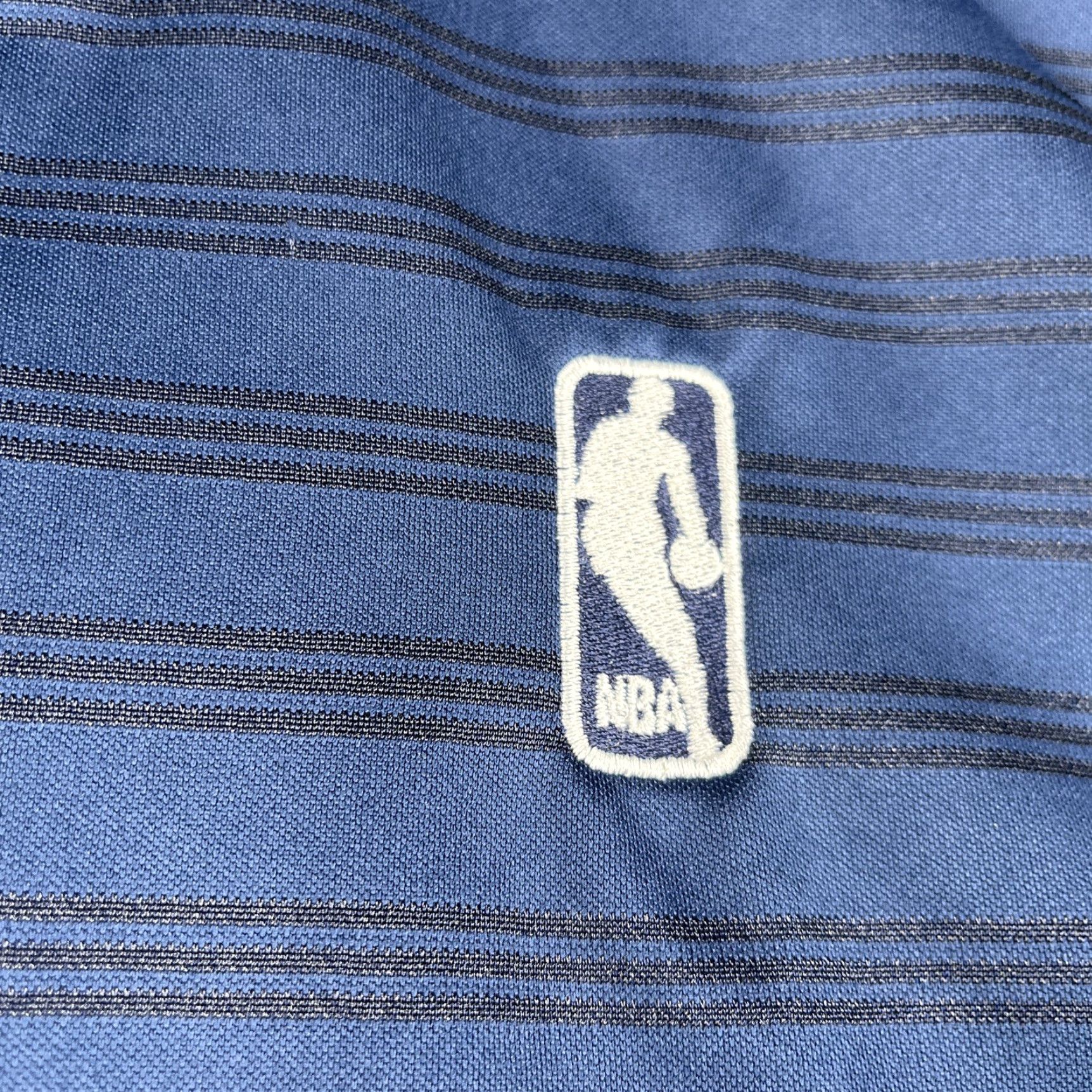 Adidas Adidas NBA Embroidered Logo Polo Shirt Mens XL Navy Black Striped Lightweight Size US XL / EU 56 / 4 - 2 Thumbnail