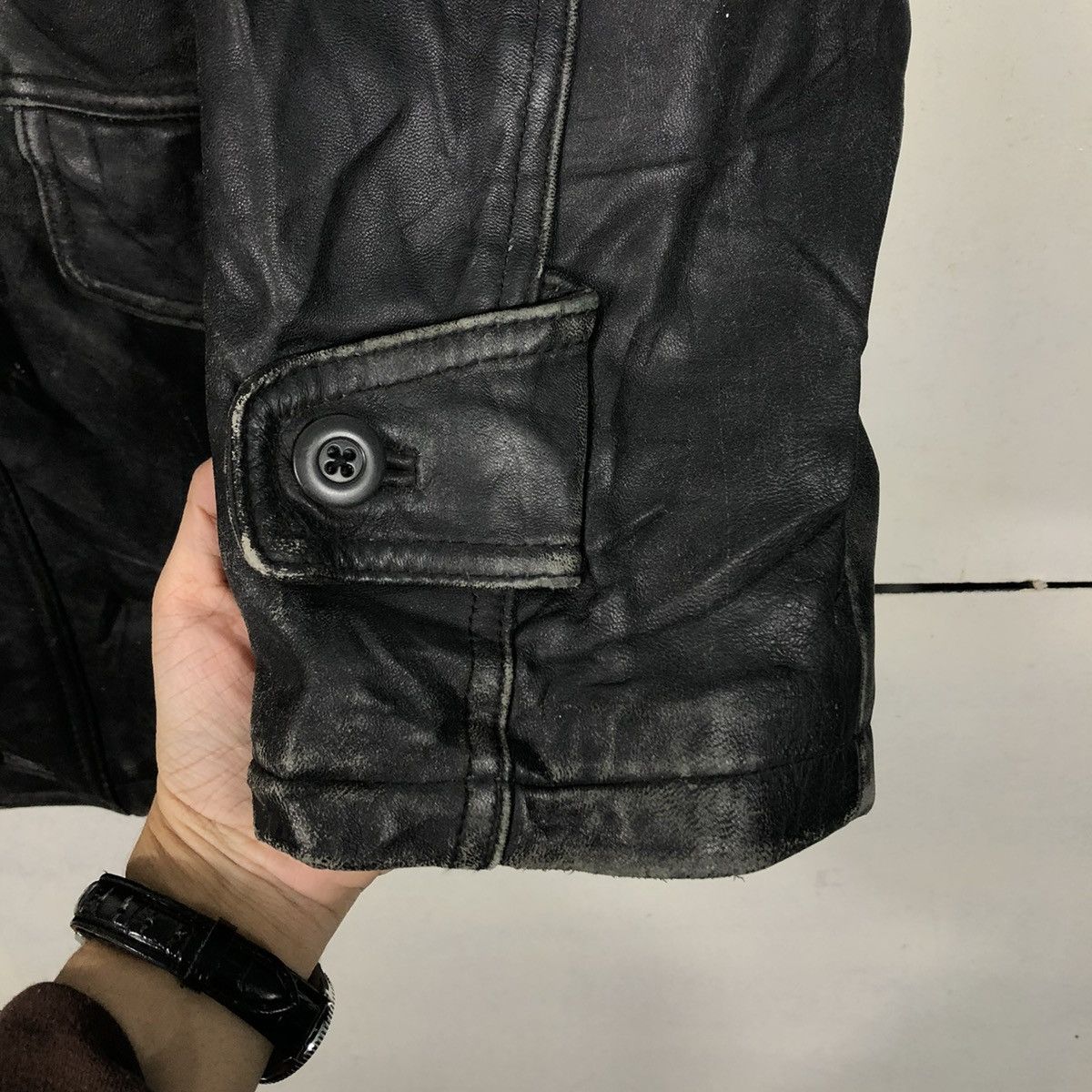 Japanese Brand 🔥VINTAGE LEATHER JACKET MULTI POCKET ROCHI ISSEY MIYAKE Size US L / EU 52-54 / 3 - 17 Thumbnail