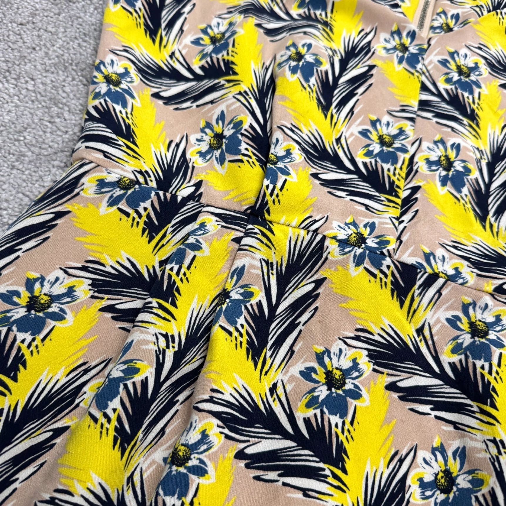 J.Crew J.Crew Silk Midi Sheath Dress Womens 8 Yellow Blue Floral Sleeveless Sundress Size M / US 6-8 / IT 42-44 - 7 Thumbnail