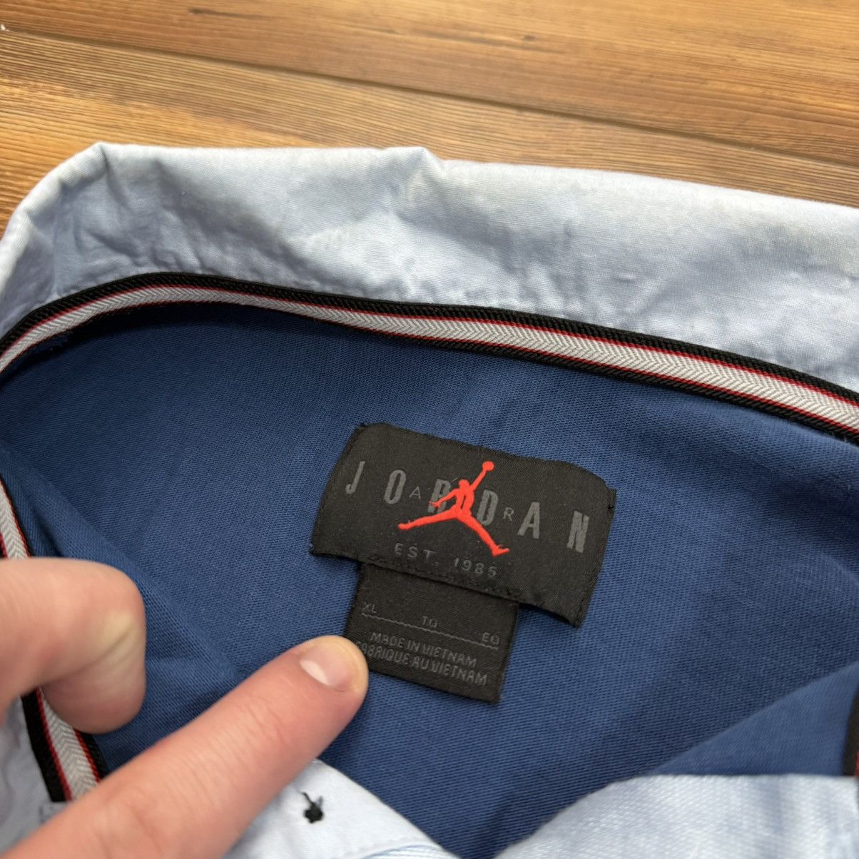 Jordan Brand Blue Jordan Rugby Collared Jumpman Longsleeve Shirt Size US XL / EU 56 / 4 - 4 Thumbnail