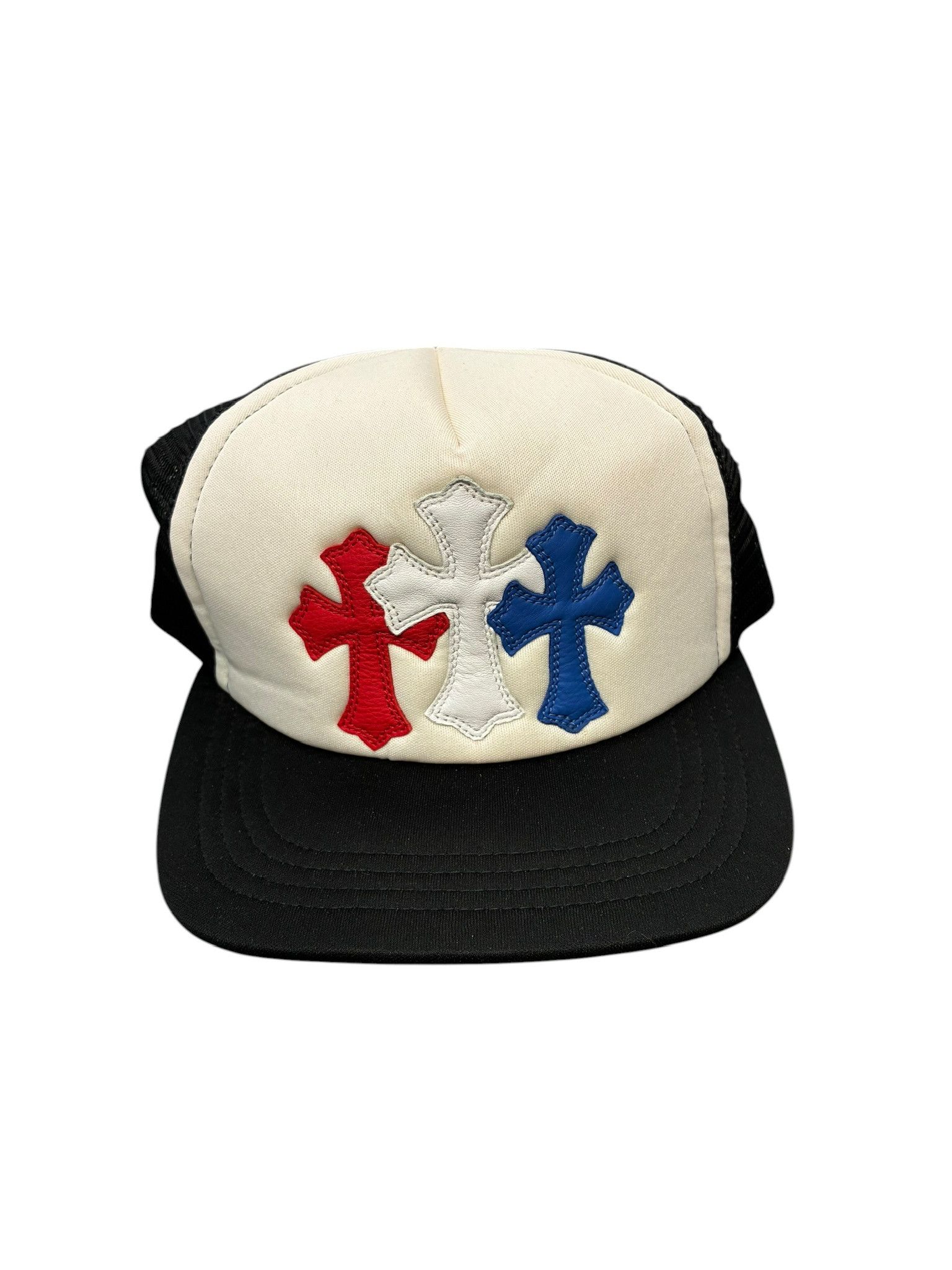 Chrome Hearts Chrome Hearts Triple Cross Trucker Hat Red White Blue Size ONE SIZE - 1 Thumbnail