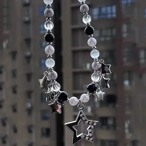 Jewelry × Vintage Elegant Star Zircon Beaded Pendant Necklace Size ONE SIZE - 1 Thumbnail