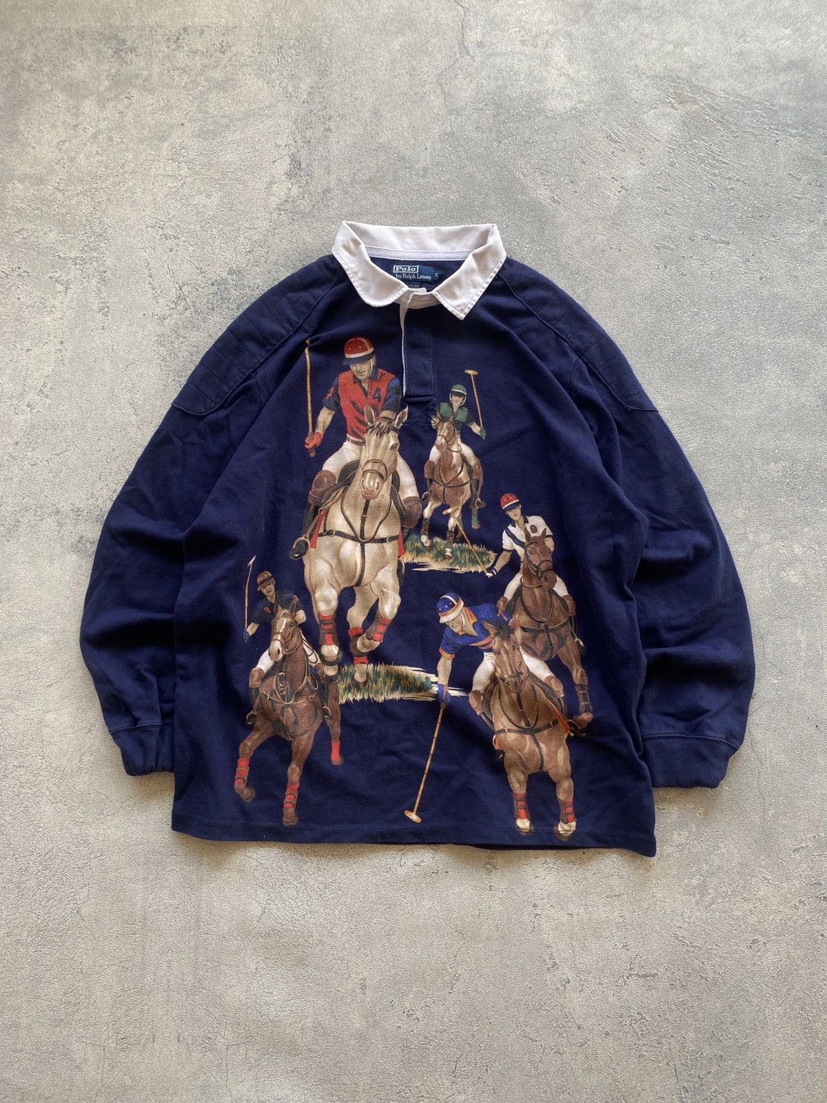 【*。様 90s Polo ラルフローレン 5 Horse Men L/S ラガ 90'S RALPH LAUREN 5 HORSE MAN L/S RUGGER SHIRTS（ラルフ