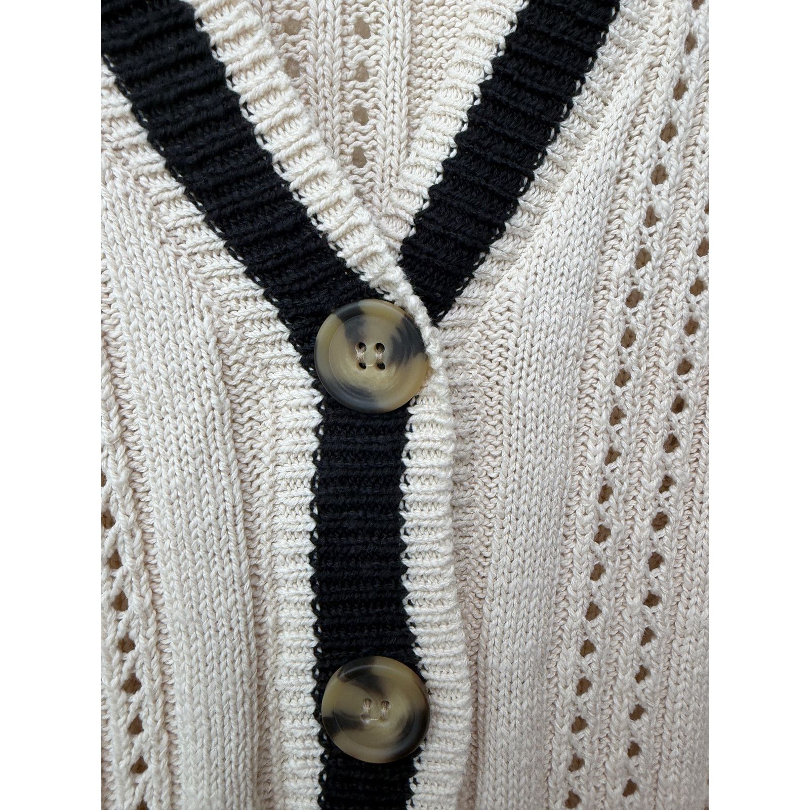 Sanctuary Sanctuary Sport Stripe Cream Black Cardigan US XS Size XS / US 0-2 / IT 36-38 - 8 Thumbnail