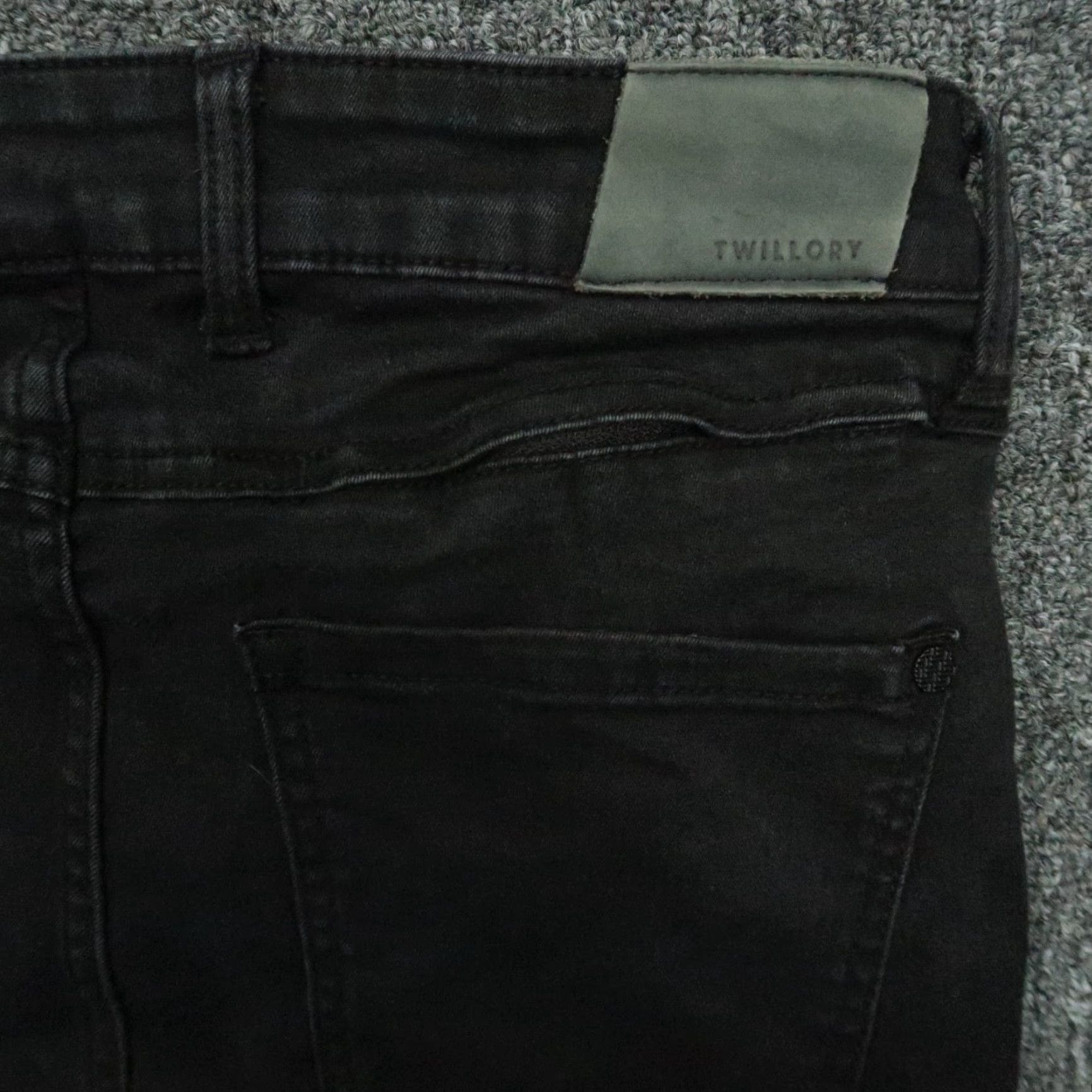 Denime Twillory Jeans Mens 32x28 Black Denim Slim Straight 5-Pocket Belt Loops Size US 32 / EU 48 - 6 Thumbnail