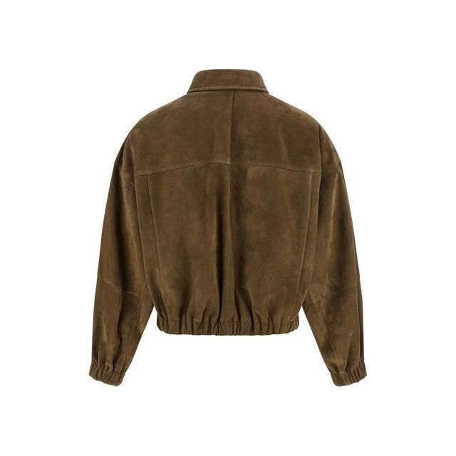 Brunello Cucinelli BRUNELLO CUCINELLI Brown Shiny Zipper Pull Suede Jacket New Size S / US 4 / IT 40 - 2 Thumbnail