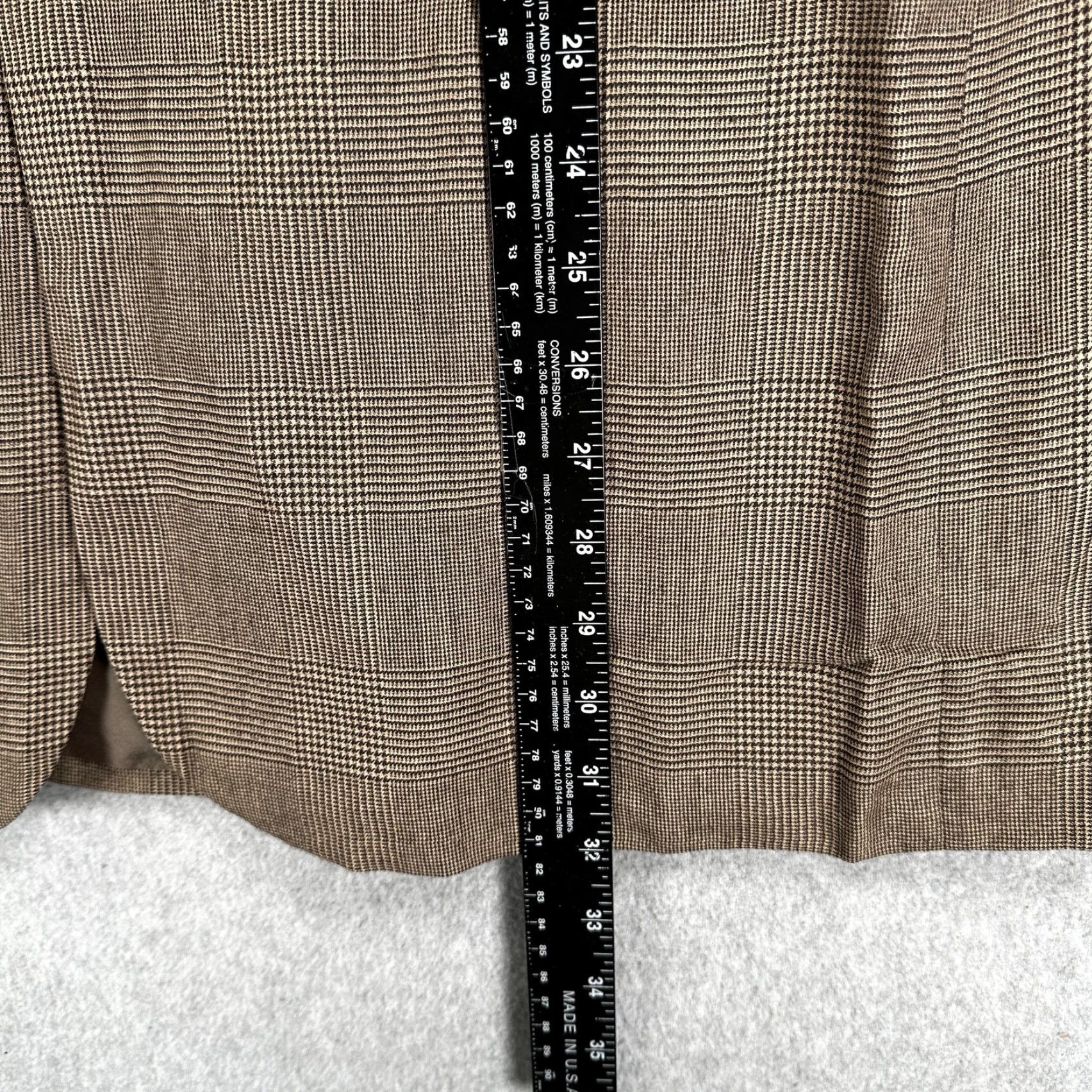 Giorgio Armani Giorgio Armani Sport Coat Blazer Mens 44 Brown Plaid Cashmere Classic Italy Regular Notch Lapel Wool Tweed Business Formal Vintage No Size 44R - 5 Thumbnail