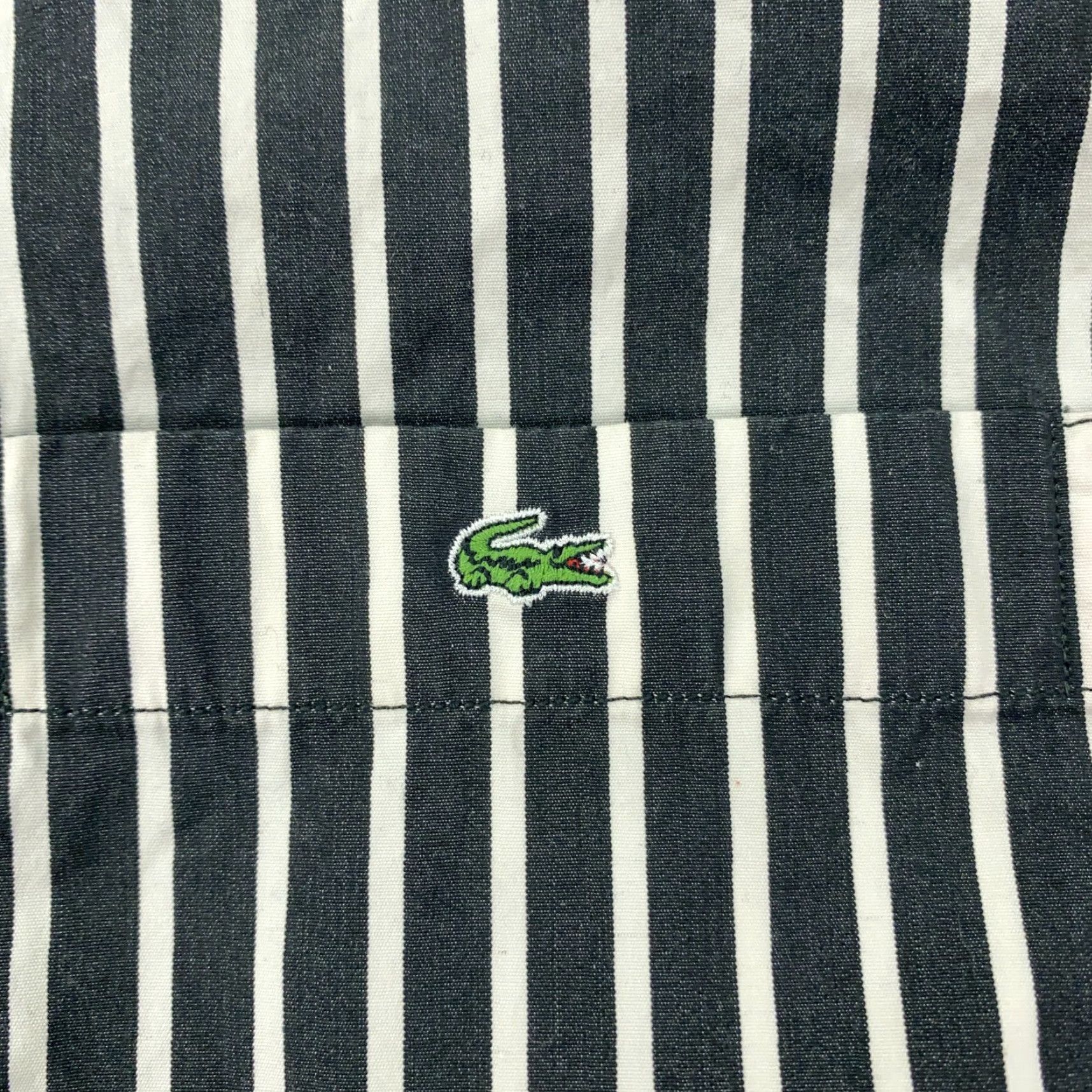 Lacoste Lacoste Mens Shirt 46 Dark Gray Striped Long Sleeve Pocket Button-Up Collared Shirt Adult Mens Size US XXL / EU 58 / 5 - 5 Thumbnail