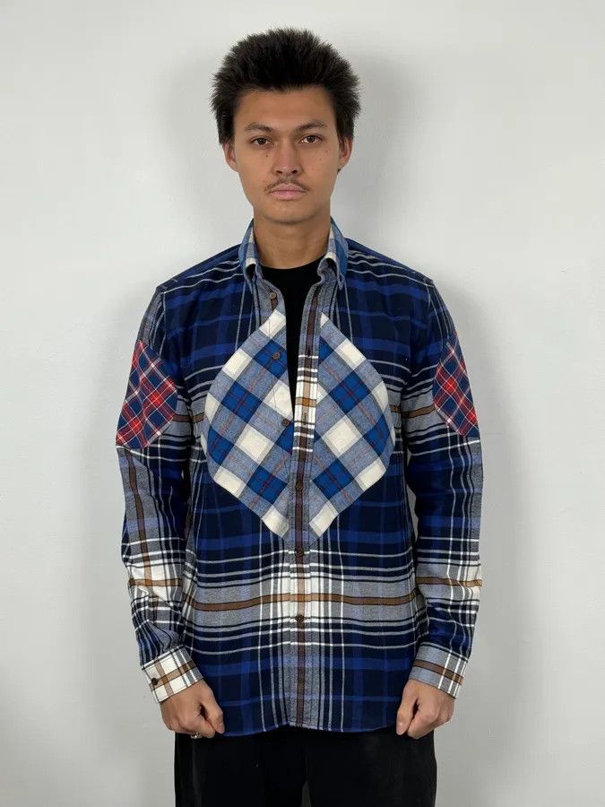 Givenchy AW2017 Givenchy Navy Checkered Shirt by Riccardo Tisci Size US M / EU 48-50 / 2 - 2 Thumbnail