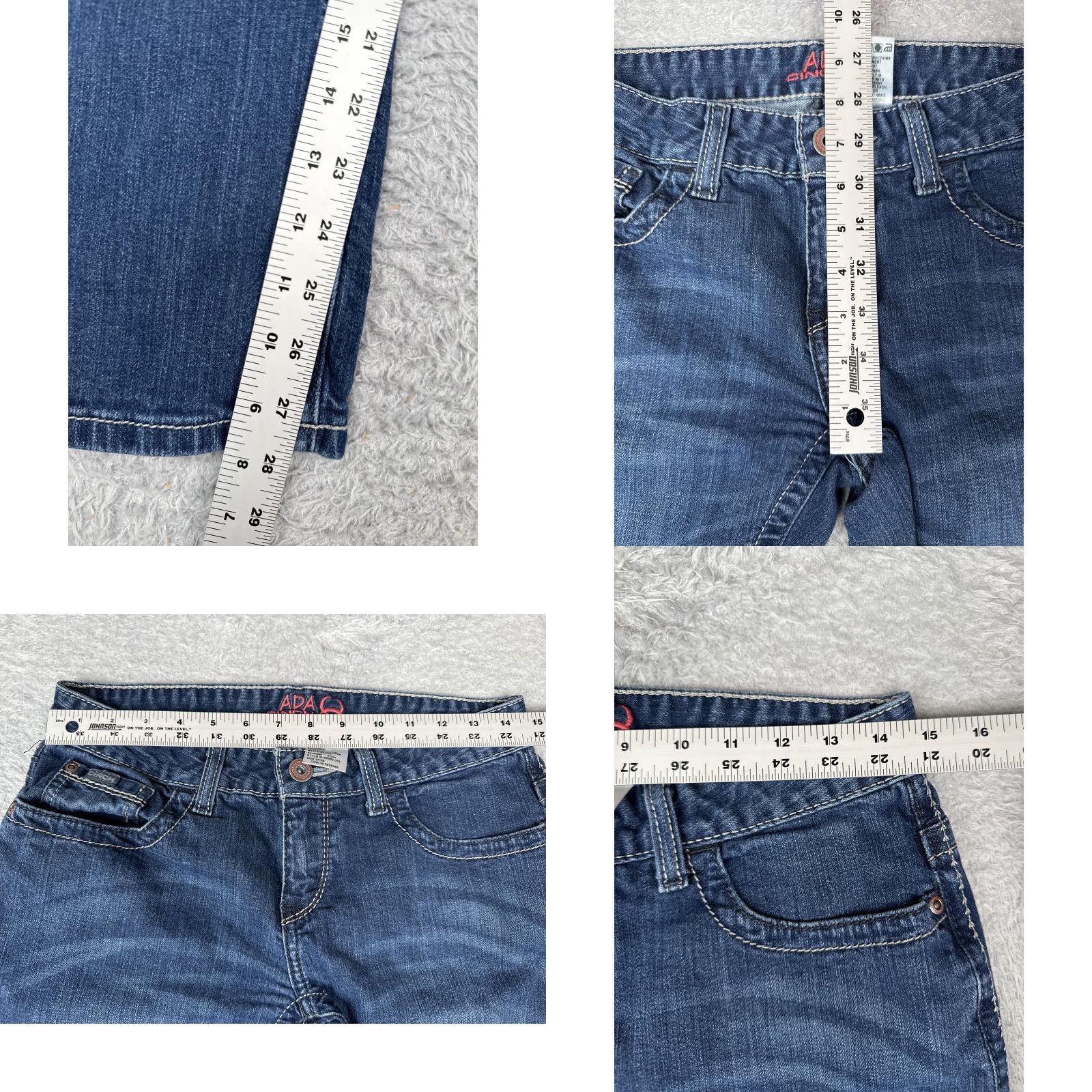 Vintage Cinch Jeans Womens 27x28 Blue Stretch Denim Ada Bootcut Mid Rise Western Cowgirl Size 27" / US 4 / IT 40 - 8 Thumbnail
