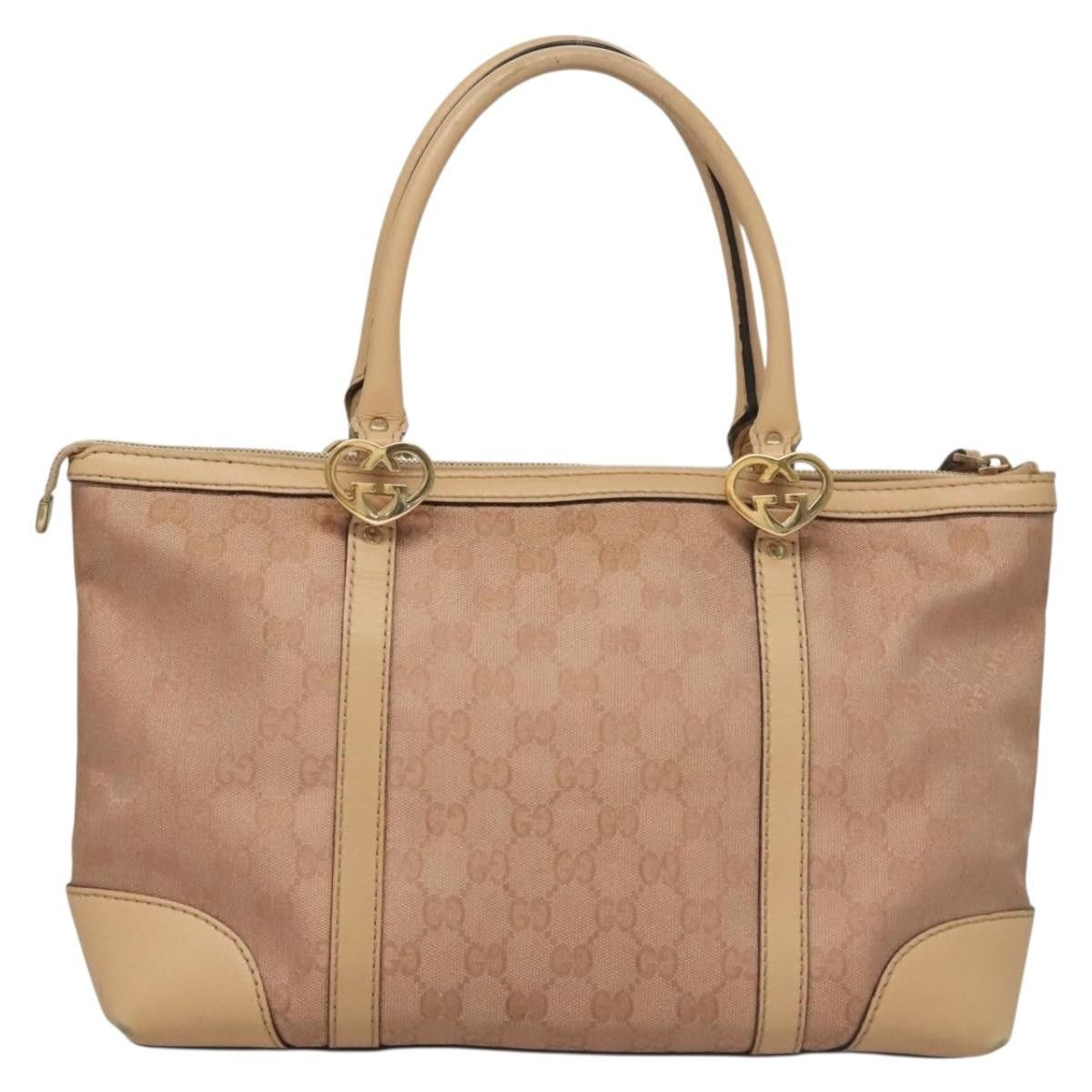 Gucci GUCCI GG Canvas Lovely Tote Bag Pink Gold Size ONE SIZE - 3 Thumbnail