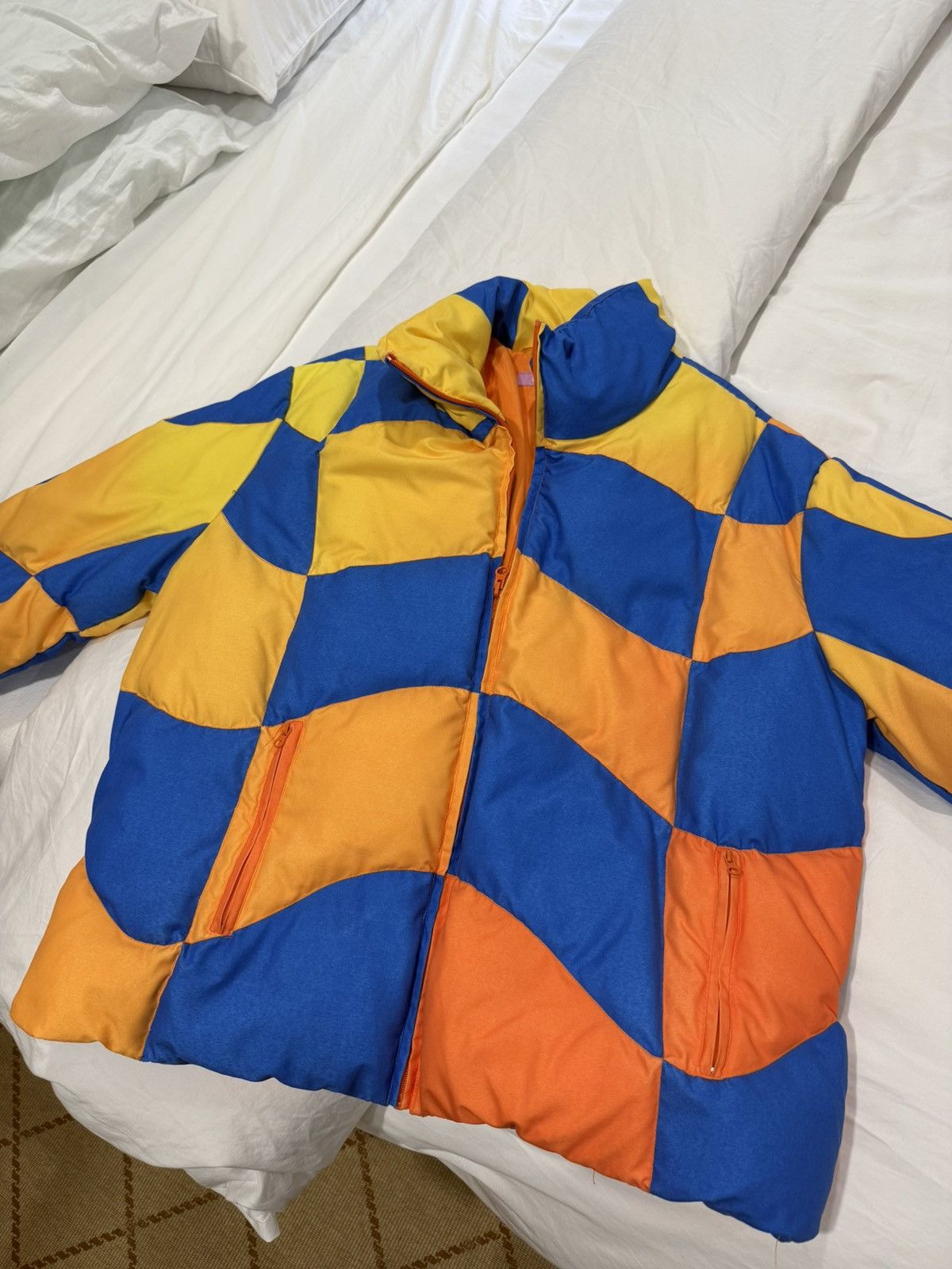 ERL ERL Puffer Jacket Blue, Orange, and Yellow Checkered L Size US L / EU 52-54 / 3 - 1 Thumbnail