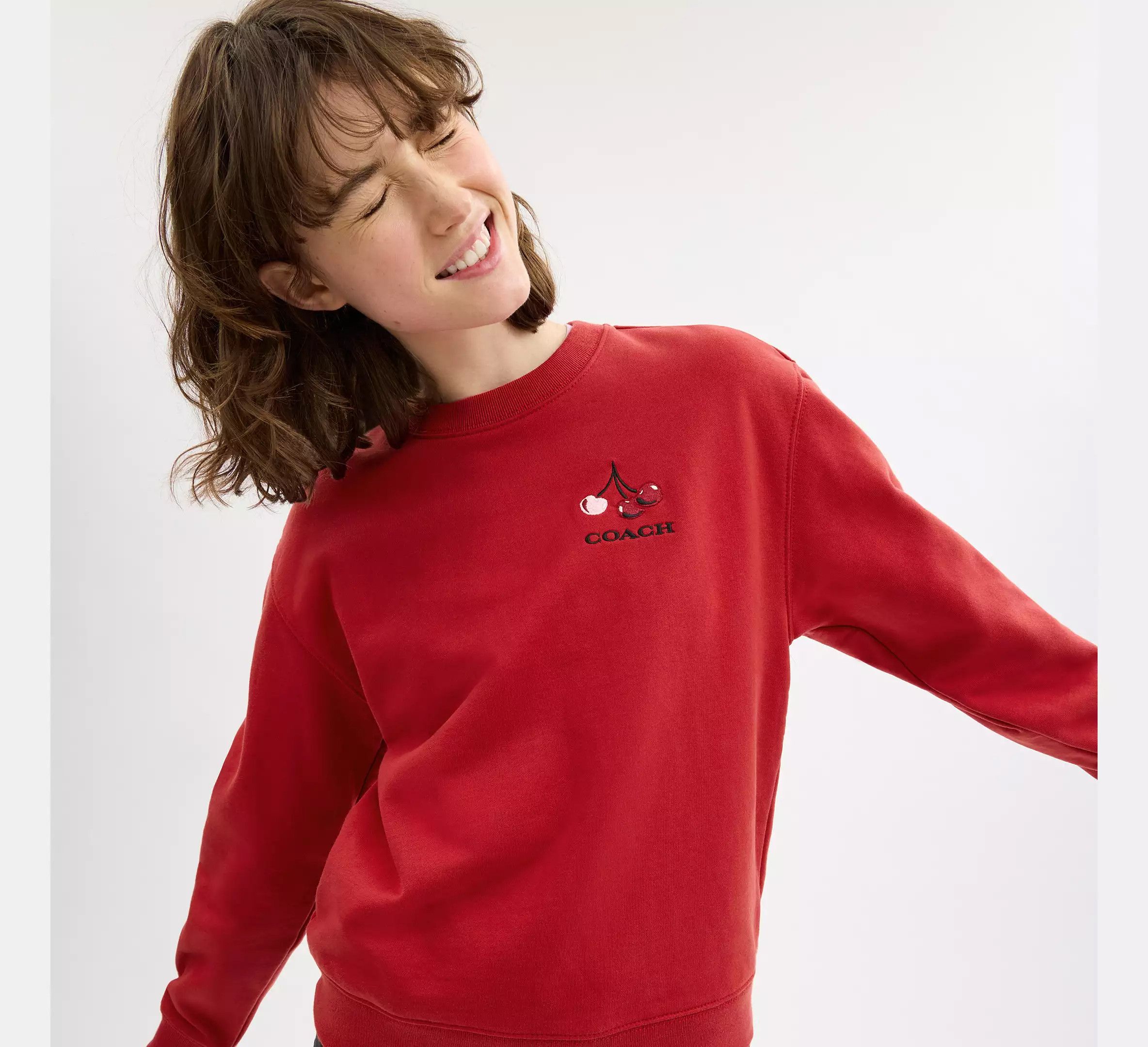 Coach 🍒 Cherry Crewneck Sweatshirt CZ065 Size S / US 4 / IT 40 - 9 Thumbnail