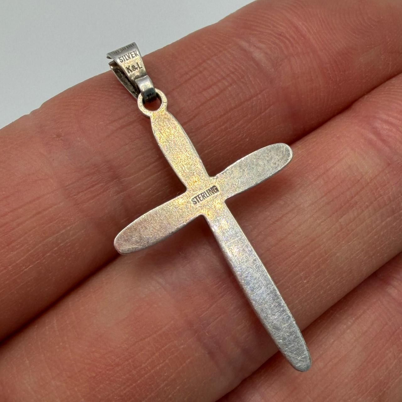 Sterling Silver Vintage German Sterling Silver 925 Cross Pendant Size ONE SIZE - 10 Thumbnail