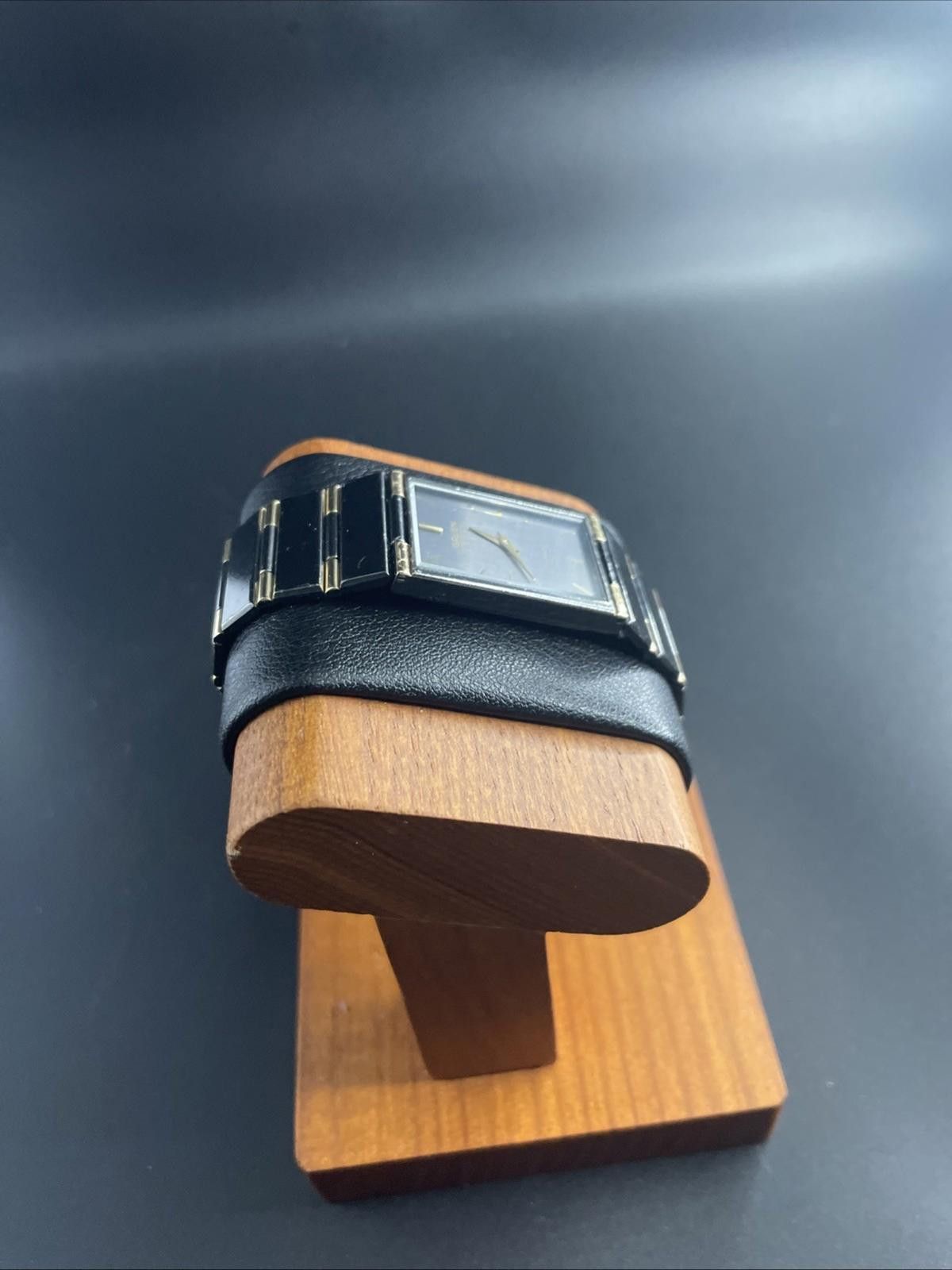 Craig Green Gruen Precision Quartz Tank Black Gold Accents & New Battery Size ONE SIZE - 3 Thumbnail