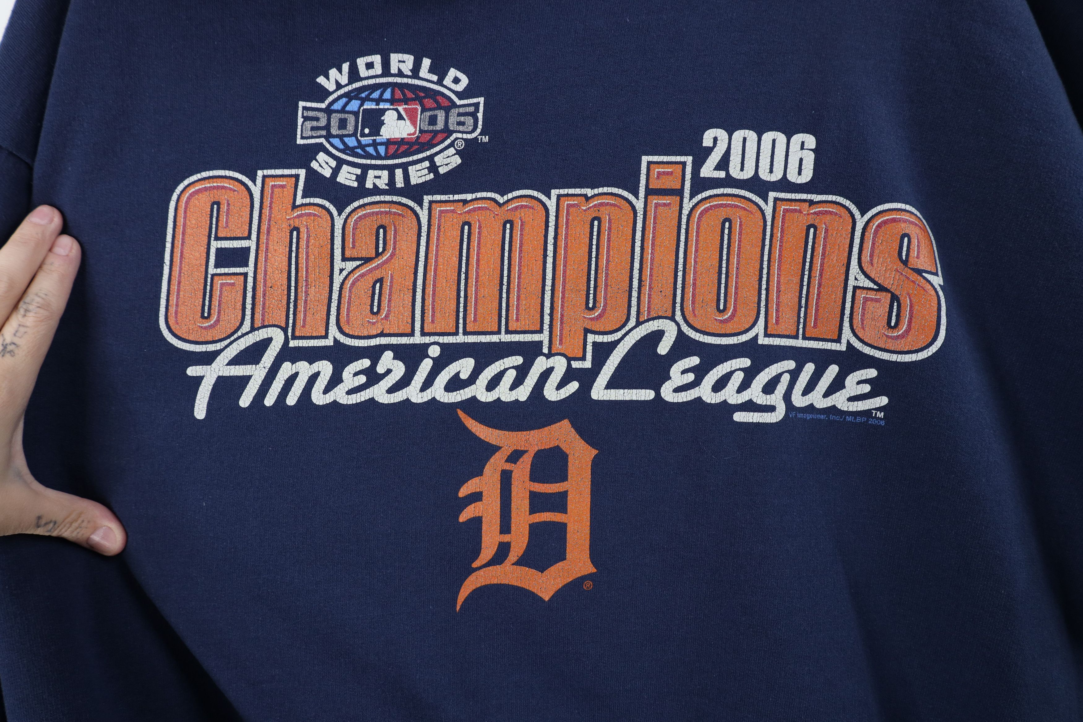 Vintage Vintage World Series Detroit Tigers Baseball Hoodie Blue Size US XL / EU 56 / 4 - 4 Thumbnail