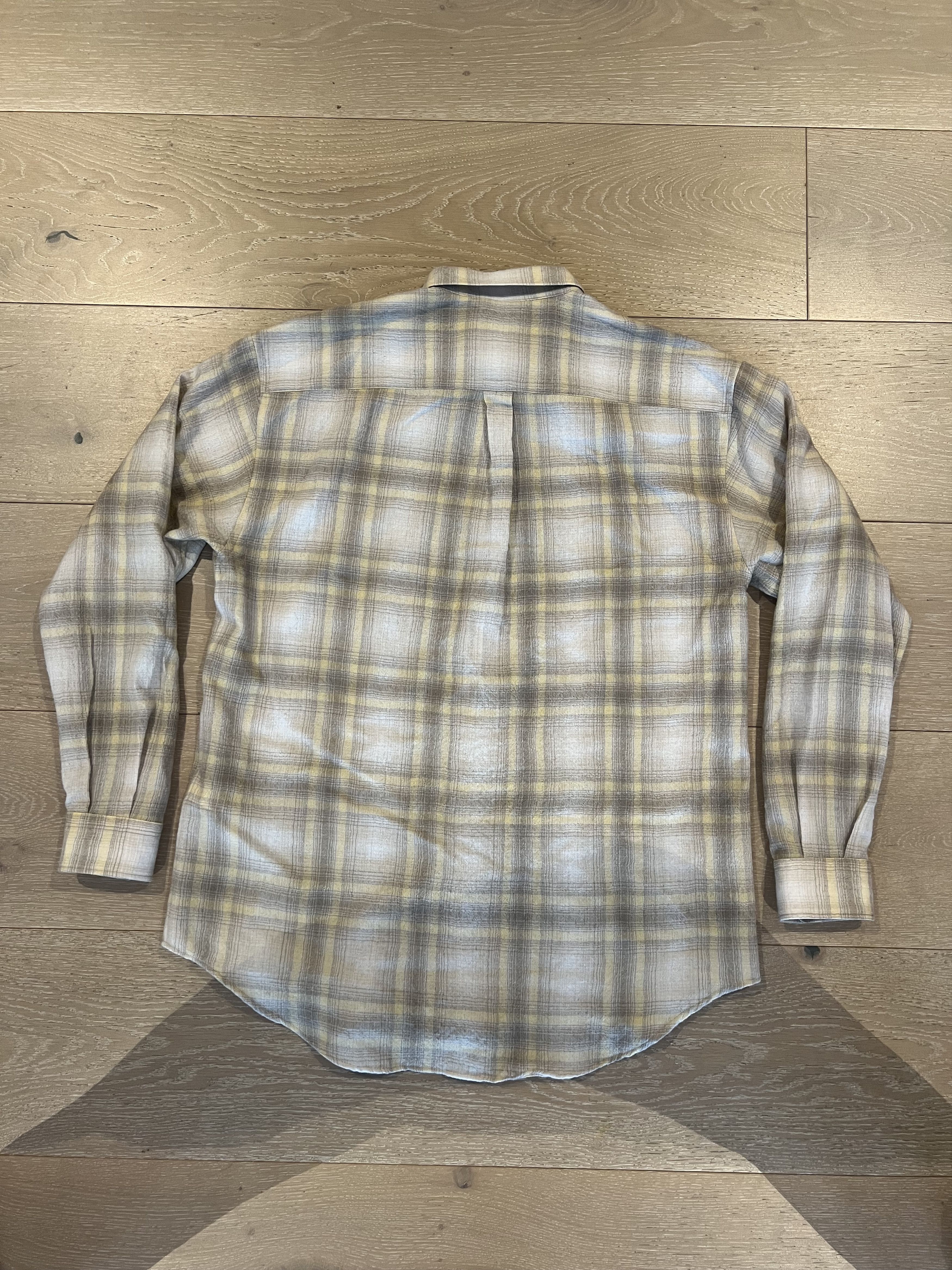 Auralee 💚 Auralee Airy Wool Check Shirt Yellow Gray Check NEW Size US XL / EU 56 / 4 - 7 Thumbnail