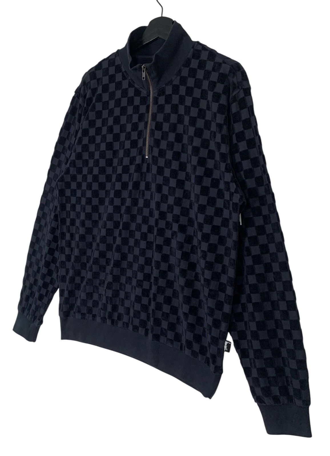 Stussy Stussy Clothing Velvet Black Check StreetWear Sweatshirt Size US M / EU 48-50 / 2 - 5 Thumbnail