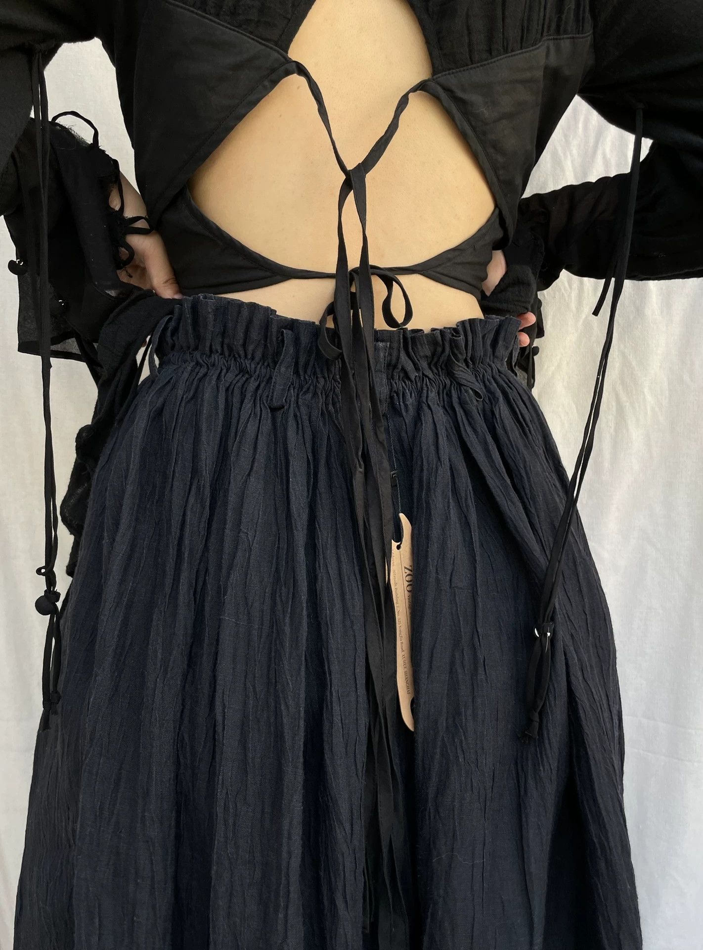 Other AliceAuaa 1990s Victorian Goth Backless Corset Shirt xs-s Size XS / US 0-2 / IT 36-38 - 3 Thumbnail