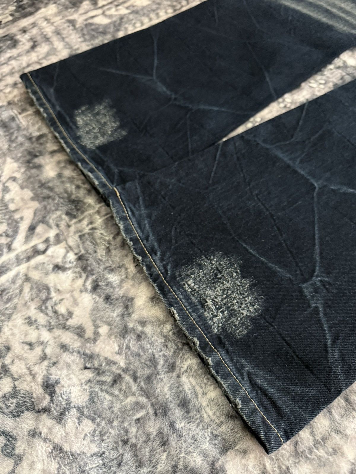 If Six Was Nine Trim Co Japan Wolf Cut Shadow Wash Studded Flared Jeans Size US 30 / EU 46 - 20 Thumbnail
