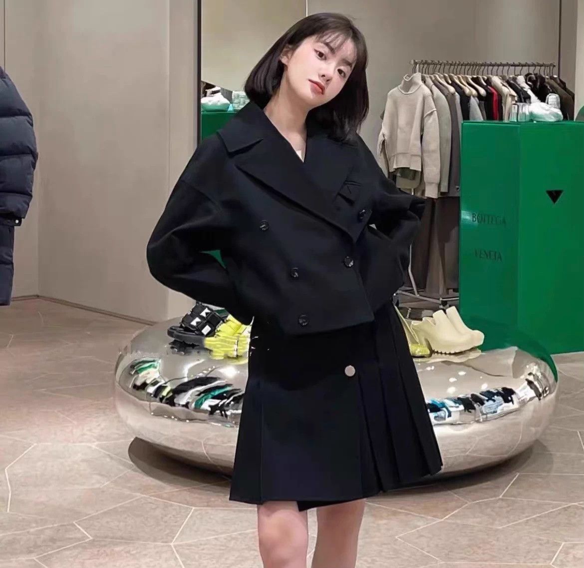 Bottega Veneta BV inverted triangle silhouette blazer black 40 Size S / US 4 / IT 40 - 3 Thumbnail