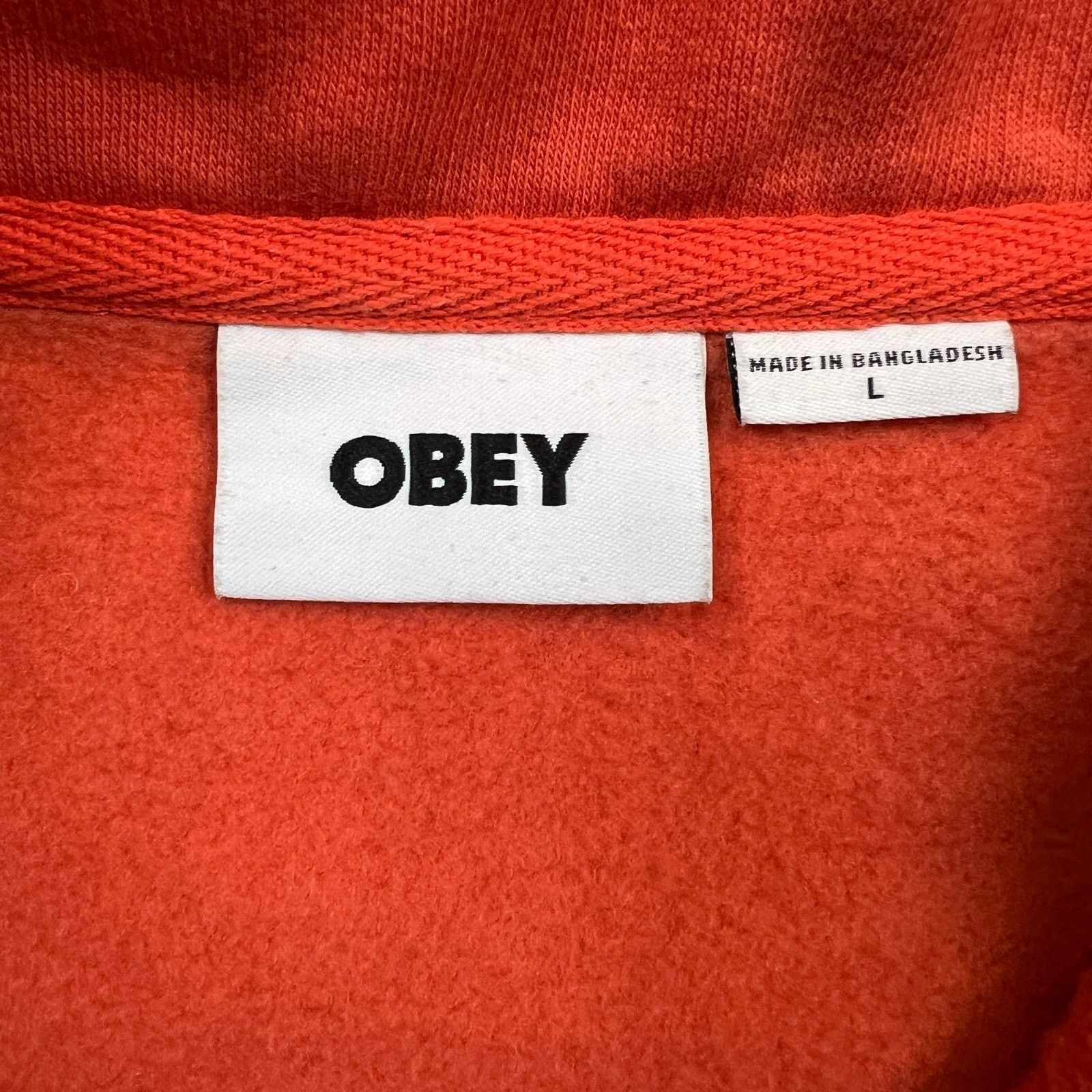 Obey × Vintage Obey Sweatshirt 1/4 Zip Spell Out Fleece Pullover Jacket Size US L / EU 52-54 / 3 - 7 Thumbnail