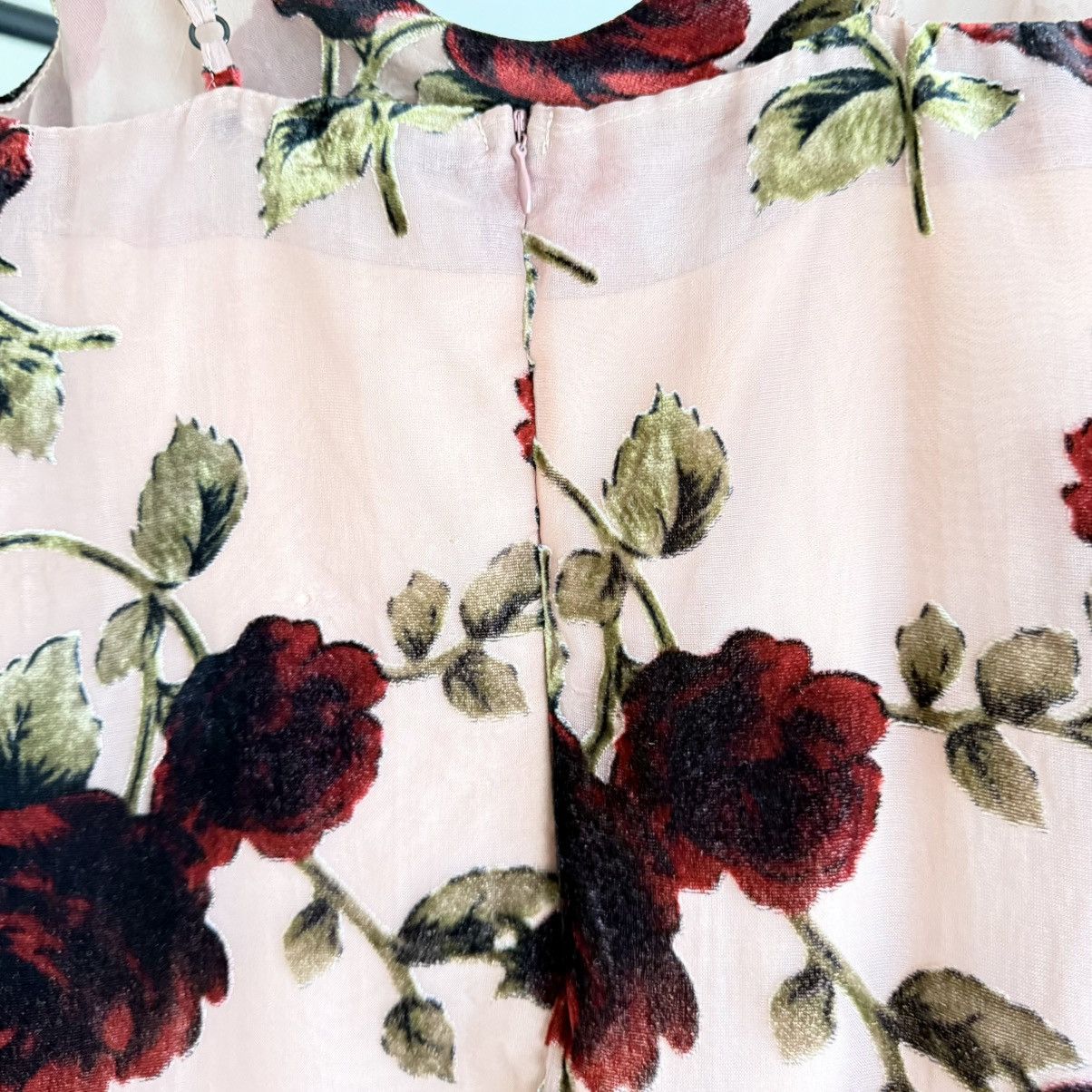 Other Mauve and Red Floral Burnout Mini Slip Dress | Small Size S / US 4 / IT 40 - 5 Thumbnail