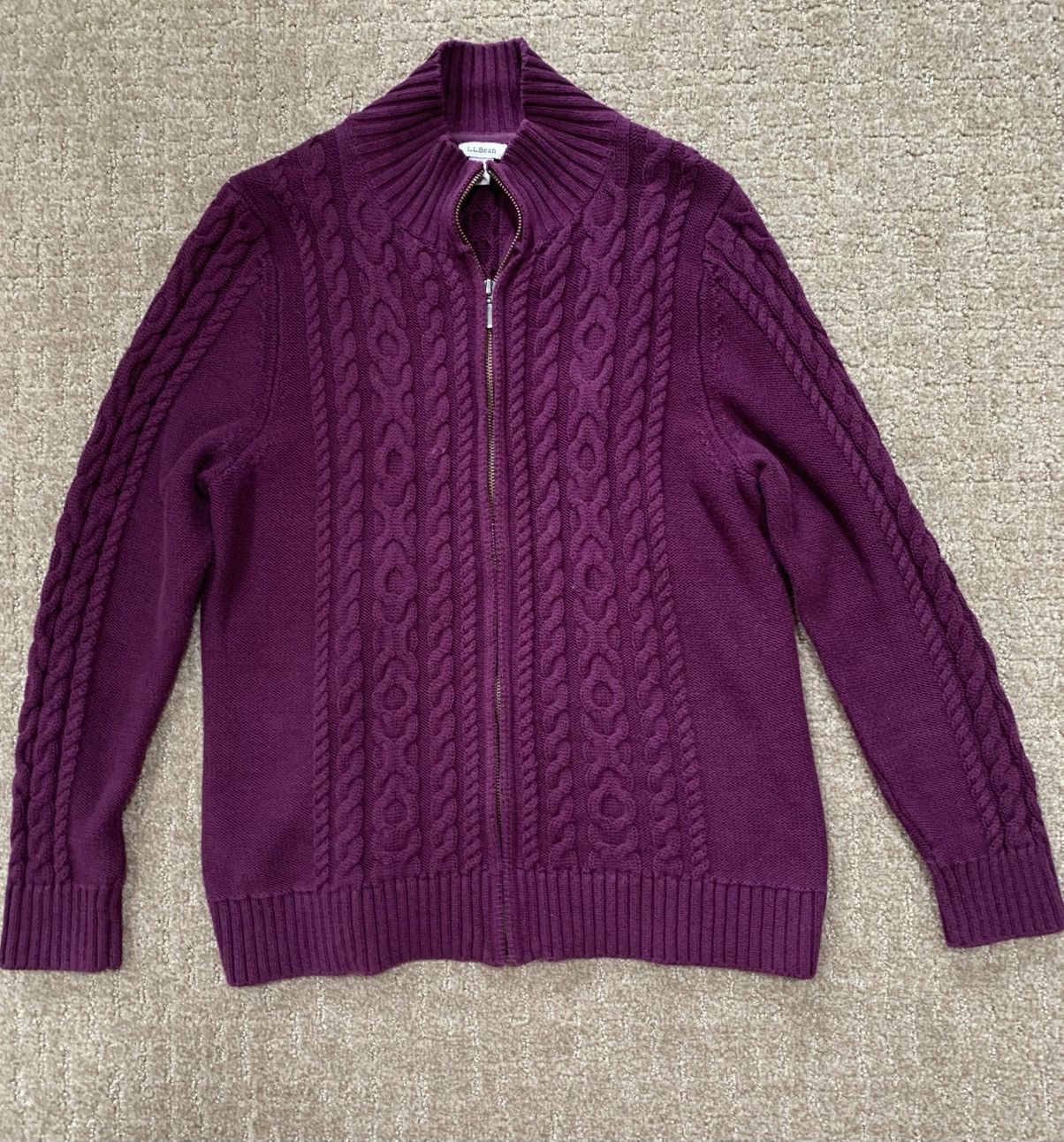 Lands' End Lands End Cable Knit Zip-Up Size L / US 10 / IT 46 - 4 Thumbnail