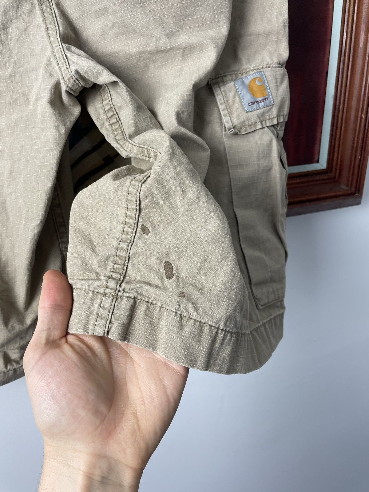 Carhartt Rare Vintage Carhartt Aviation Bermuda Beige Cargo Shorts Size US 29 - 4 Thumbnail