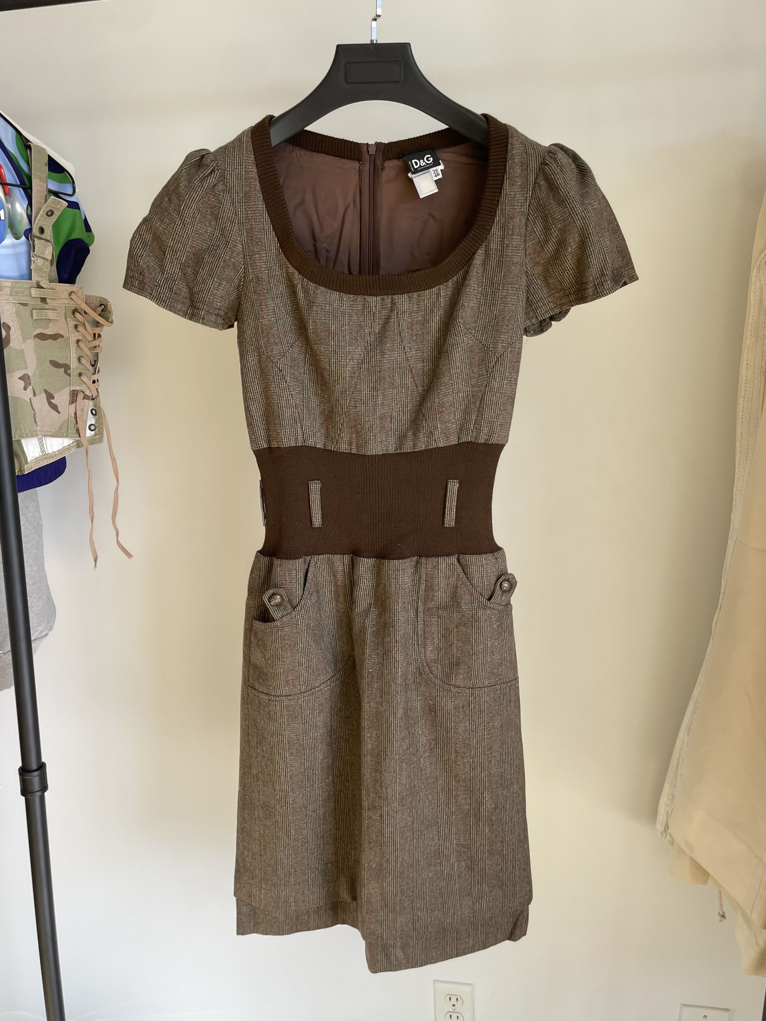 Dolce & Gabbana Dolce Gabbana D&G Brown Dress Size S / US 4 / IT 40 - 1 Thumbnail