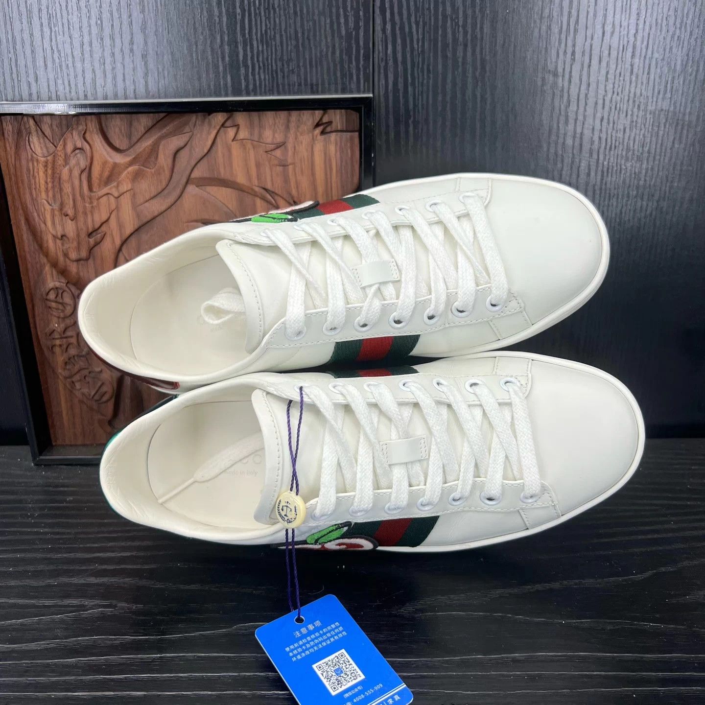 Gucci Gucci Ace Cherry White Sneaker 36 Near New Size US 5 / IT 35 - 7 Thumbnail
