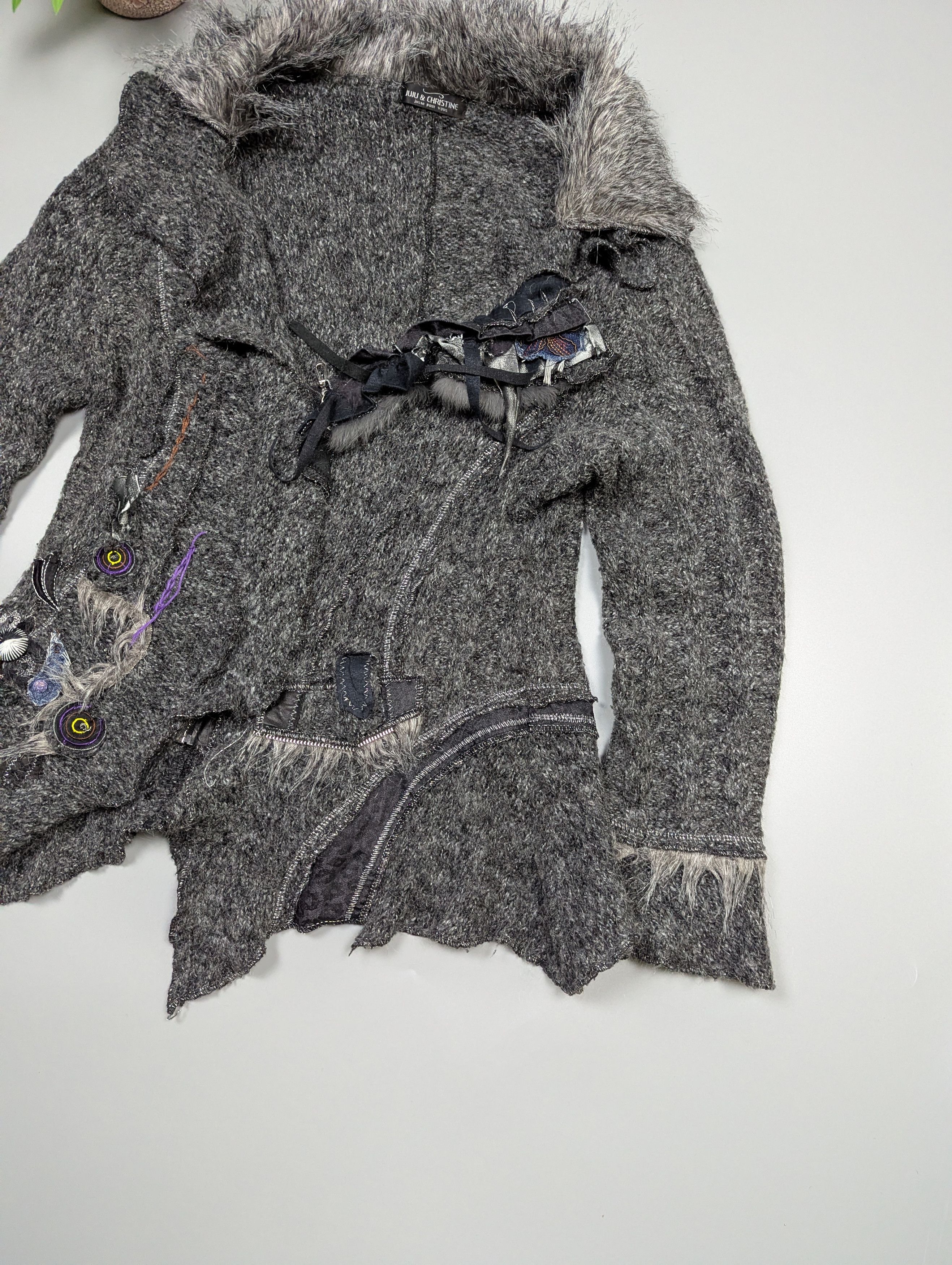 Japanese Brand Juju Christine Vintage Steampunk Wool Cardigan Gothic Size L / US 10 / IT 46 - 3 Thumbnail