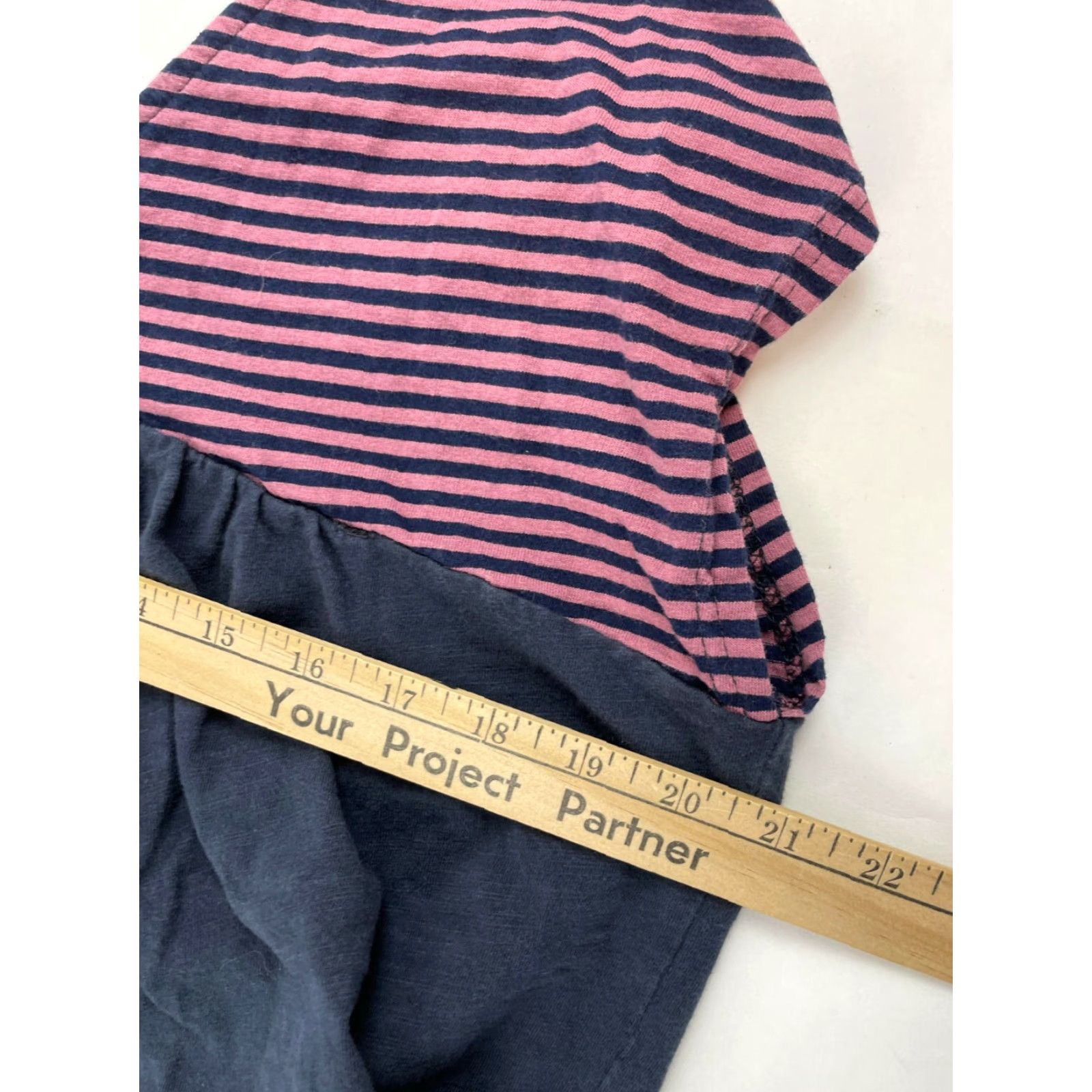 Vintage Suzanne Betro Weekend T Shirt Women's L Navy Blue Pink Striped V-neck Slv Size L / US 10 / IT 46 - 5 Thumbnail