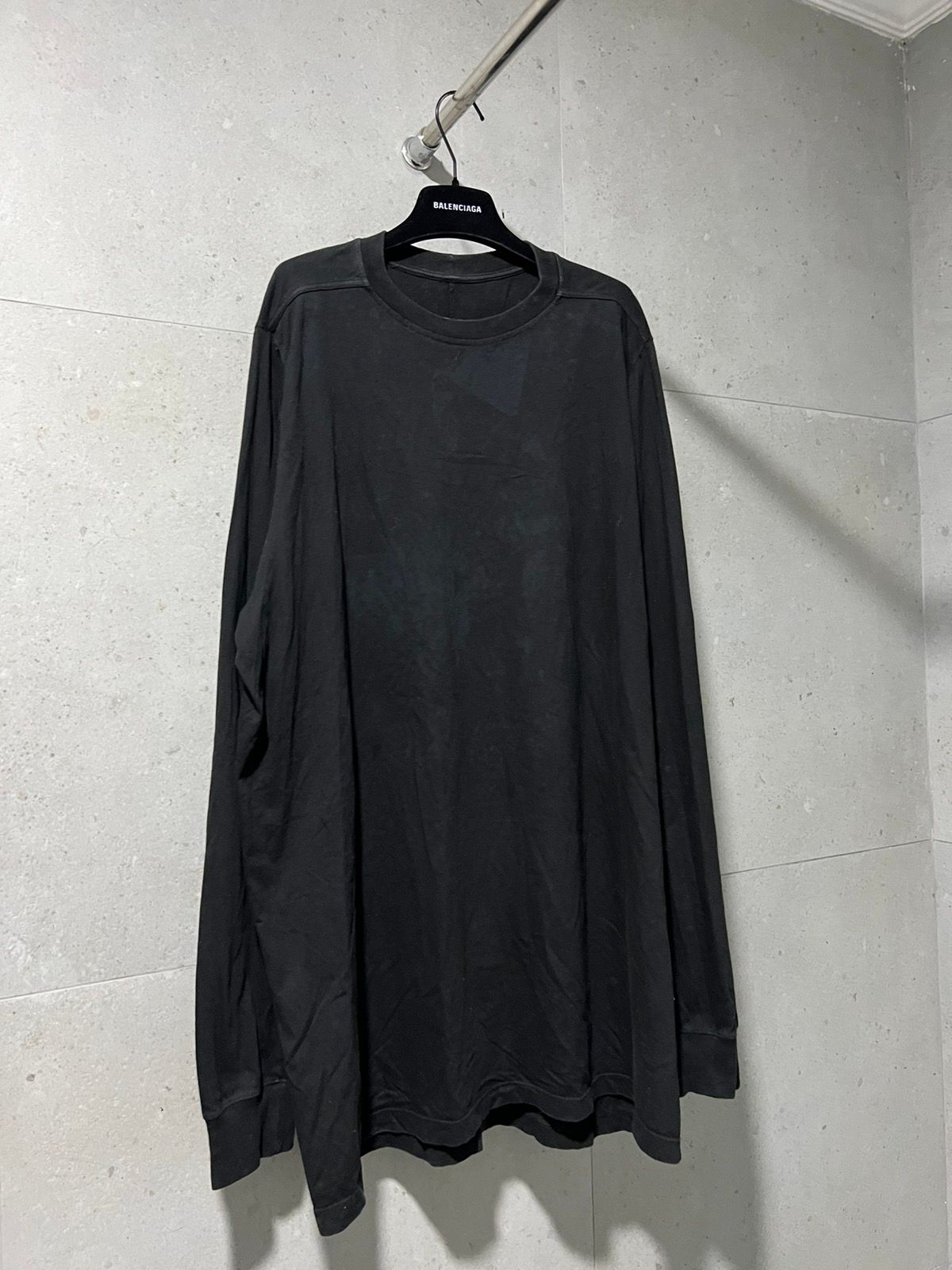 Pre-owned Rick Owens S/s18  Dirt Sunfade Long Sleeve Shirt In Black